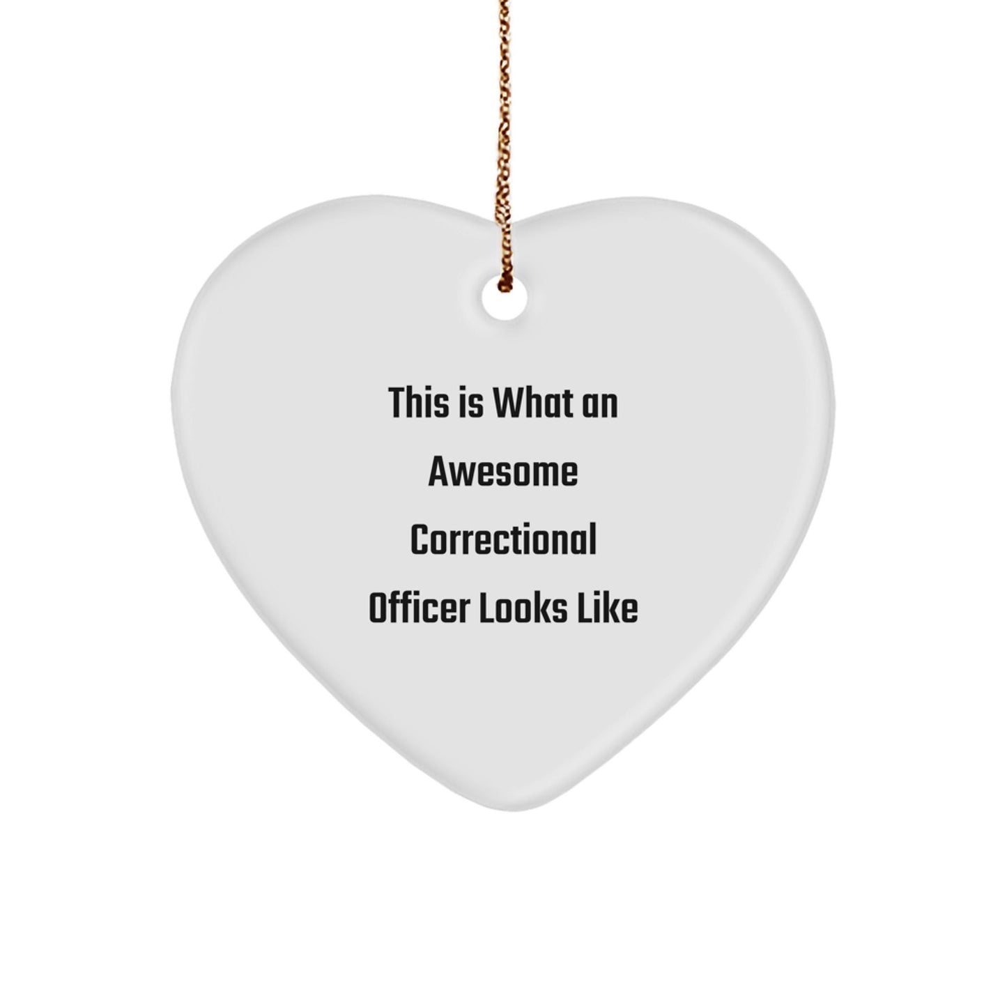 Correctional Officer Gifts, 'This Is What An Awesome Correctional Officer Looks Like' Heart Ornament, Christmas Unique Gifts for Men, Women, Friends, Coworkers, Family - Victory Thru Vision