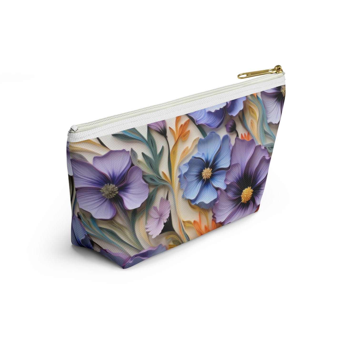 Cosmos Flower Accessory Pouch, Makeup Bag, Floral Travel Case, Botanical Zipper Pouch, Cosmetic Bag - Victory Thru Vision