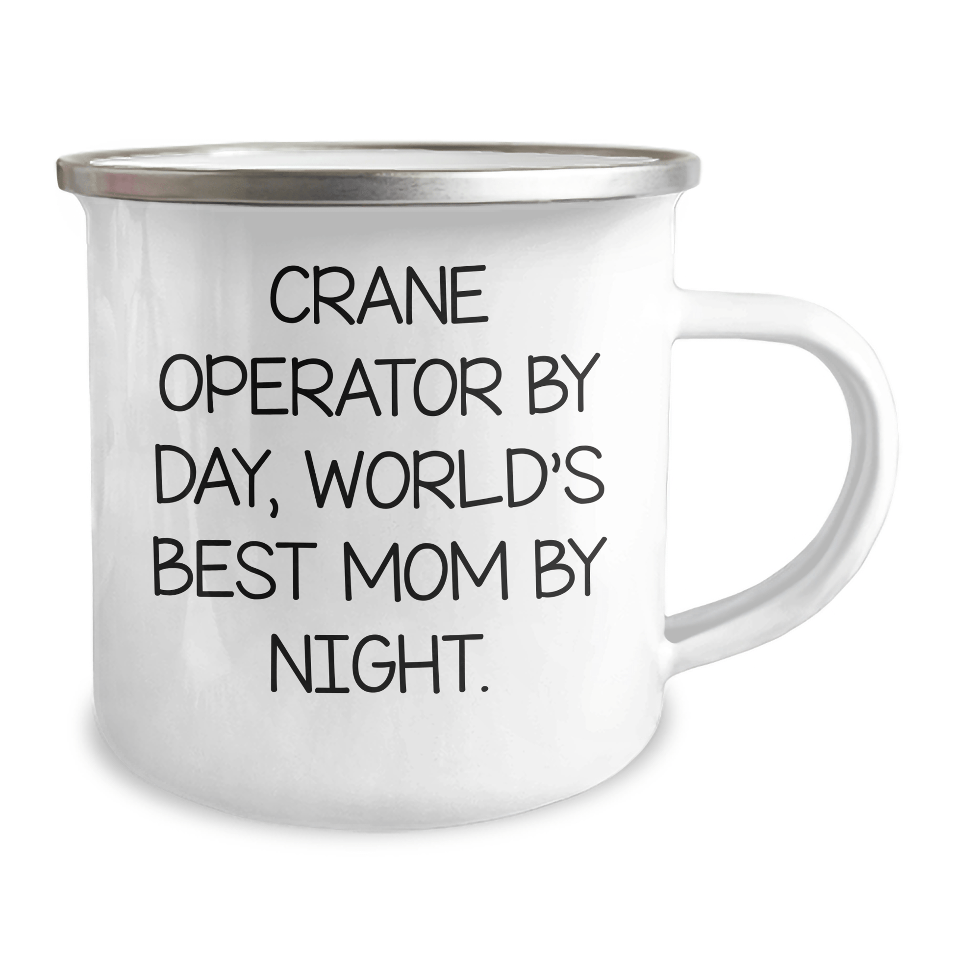 Crane Operator Gifts for Men - Funny Camping Mug 'Crane Operator By Day, World's Best Mom By Night.' - Unique Father's Day Unique Gifts from Family - Victory Thru Vision