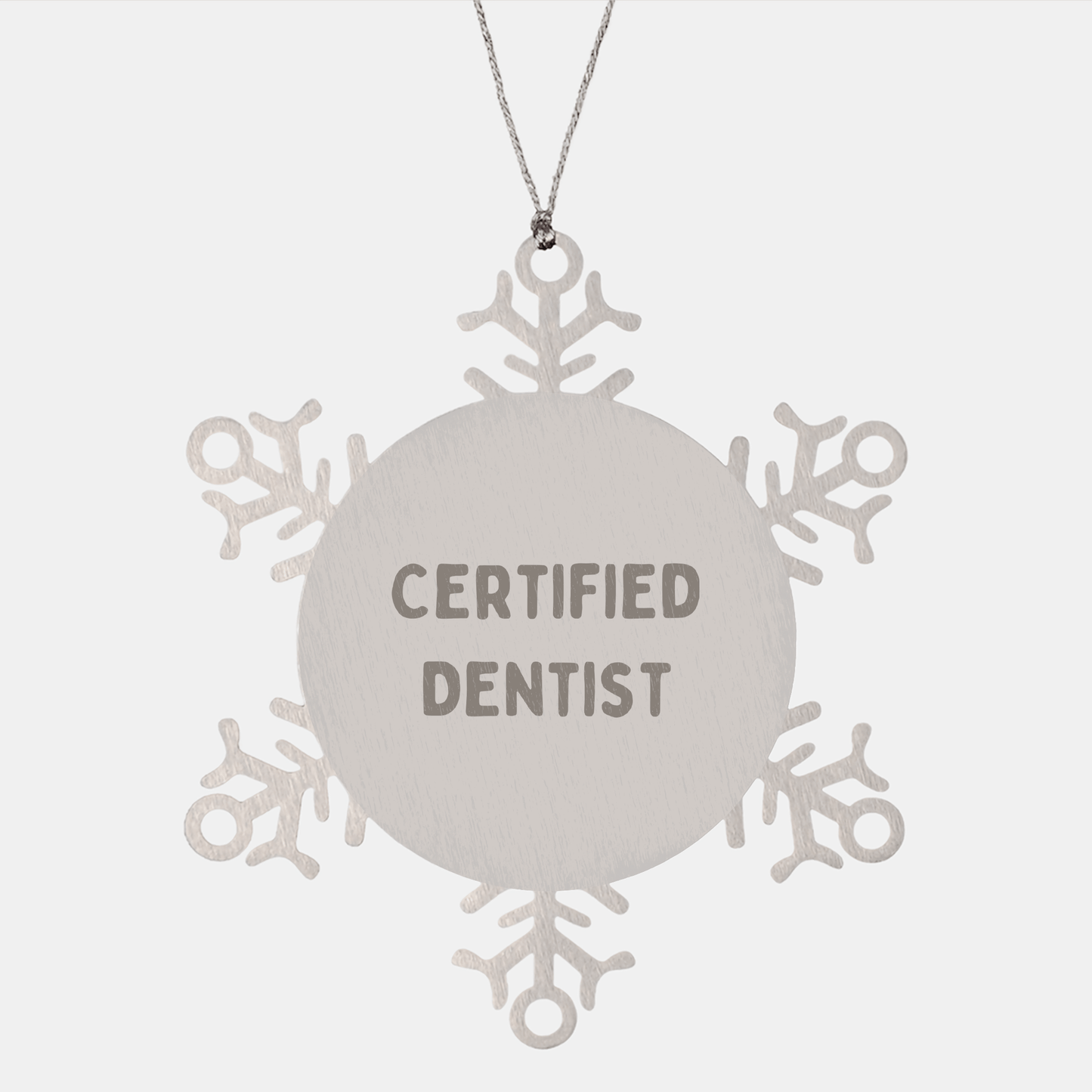 Dentist Gifts from Men, Gifts for Dentist, Funny Snowflake Ornament, Christmas Unique Gifts Certified Dentist Quote - Victory Thru Vision