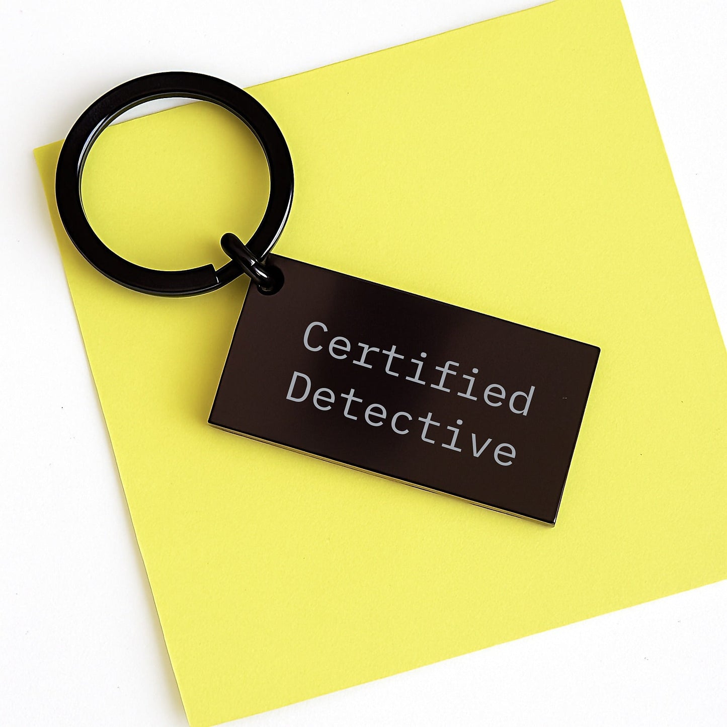 Detective Gifts from Friends, Funny Keychain for Birthday, 'You're a Certified Detective' Engraved Stainless Steel Keychain - Victory Thru Vision