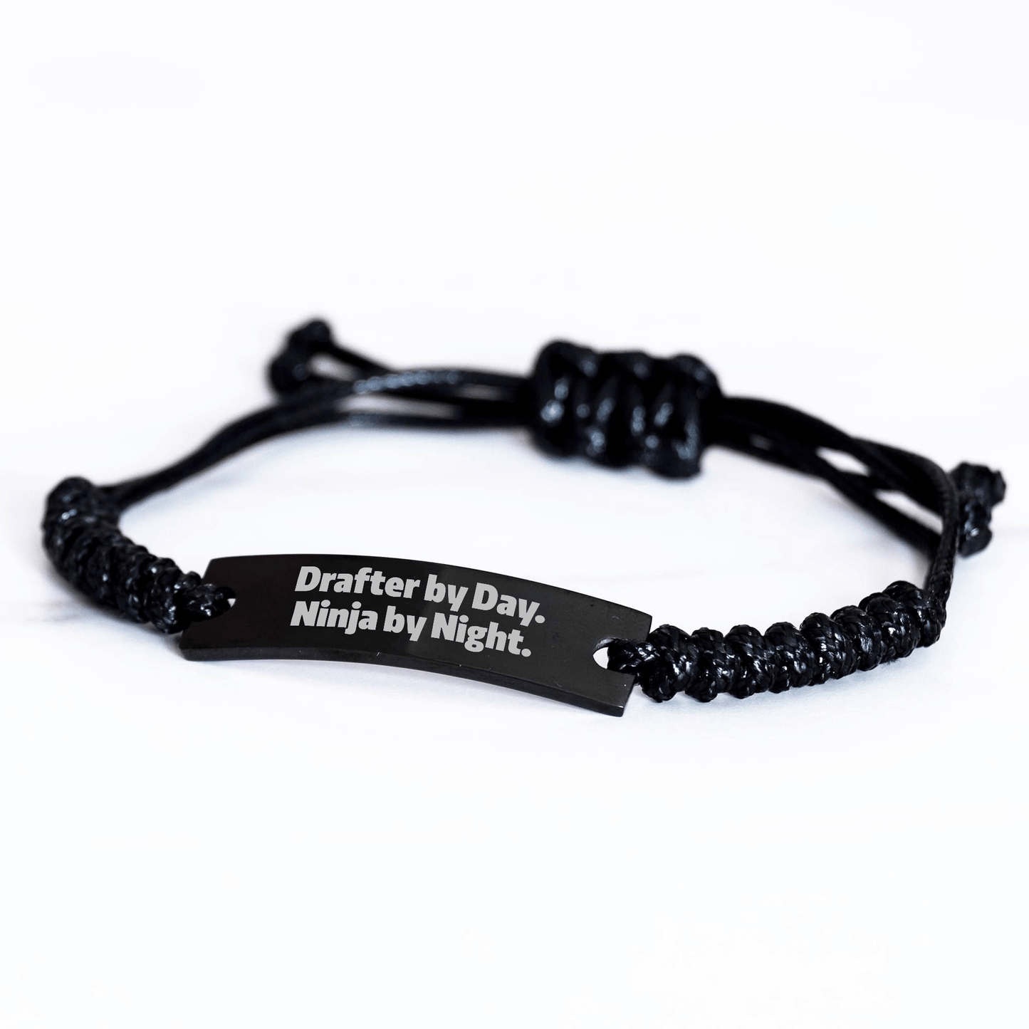 Drafter By Day. Ninja By Night. Funny Gift for Drafter's Mom on Mother's Day, Rope Bracelet Gifts from Family to Friends - Victory Thru Vision