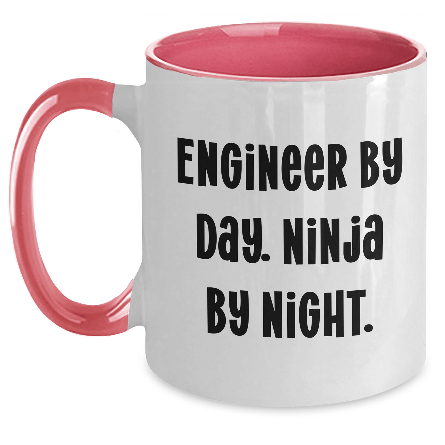 Engineer Gifts by Day, Ninja by Night Funny Mother's Day Two Tone Coffee Mug, Gifts from Friends, Engineer Mug, Ceramic, Microwave and Dishwasher Safe - Victory Thru Vision