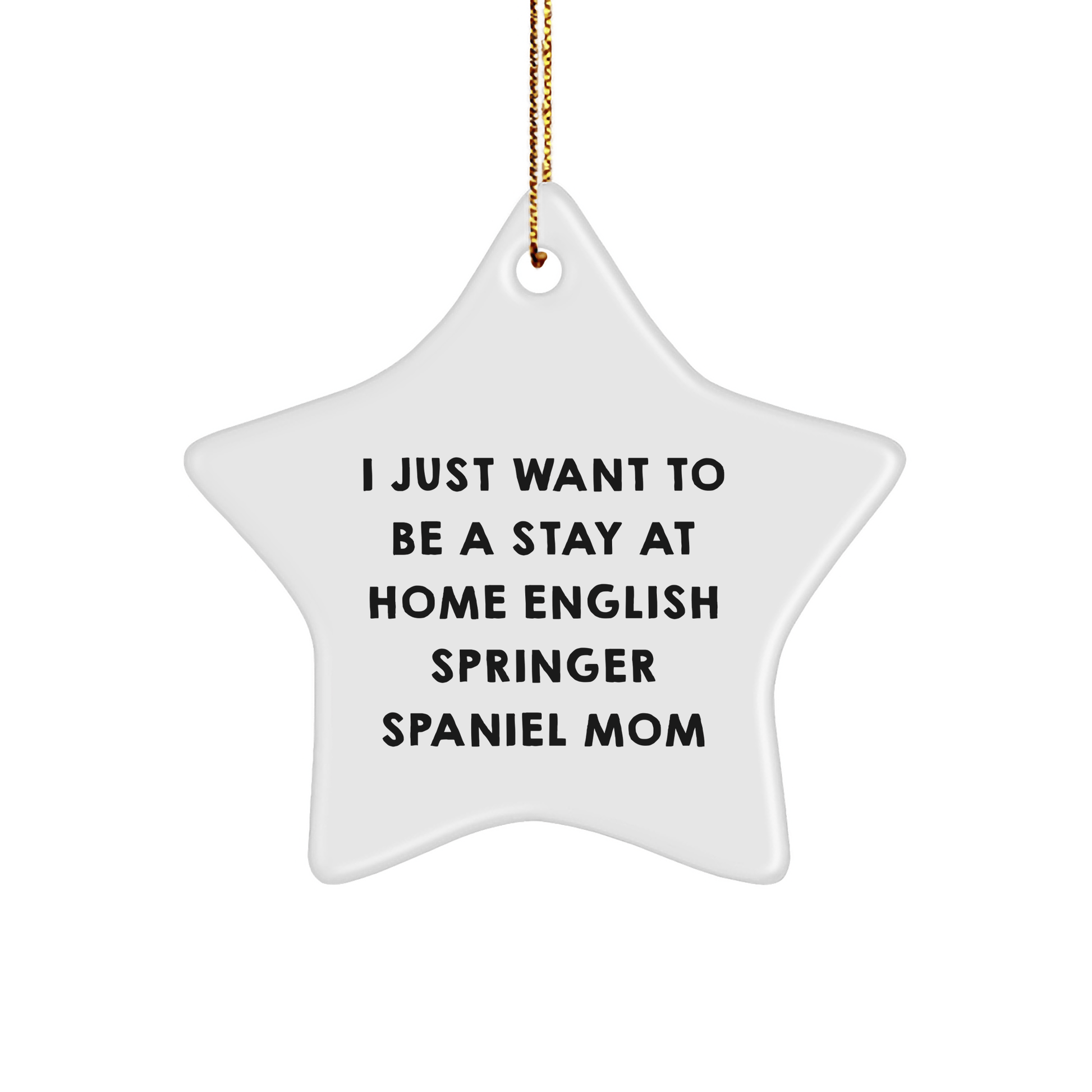 English Springer Spaniel Dog Gifts, Funny Quote Ornament, Gifts from Family, Christmas Unique Gifts for English Springer Spaniel Dog Mom, Star-Shaped White MDF Decoration - Victory Thru Vision