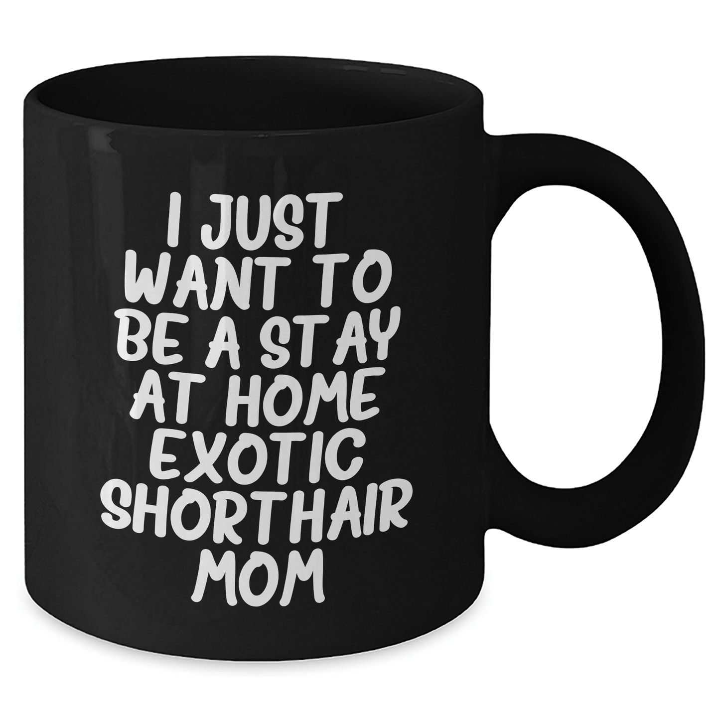 Exotic Shorthair Cat Mom's Funny Black Coffee Mugs Gifts for Men from Friends with I Just Want To Be A Stay At Home Exotic Shorthair Mom Quote, Father's Day Unique Gifts - Victory Thru Vision