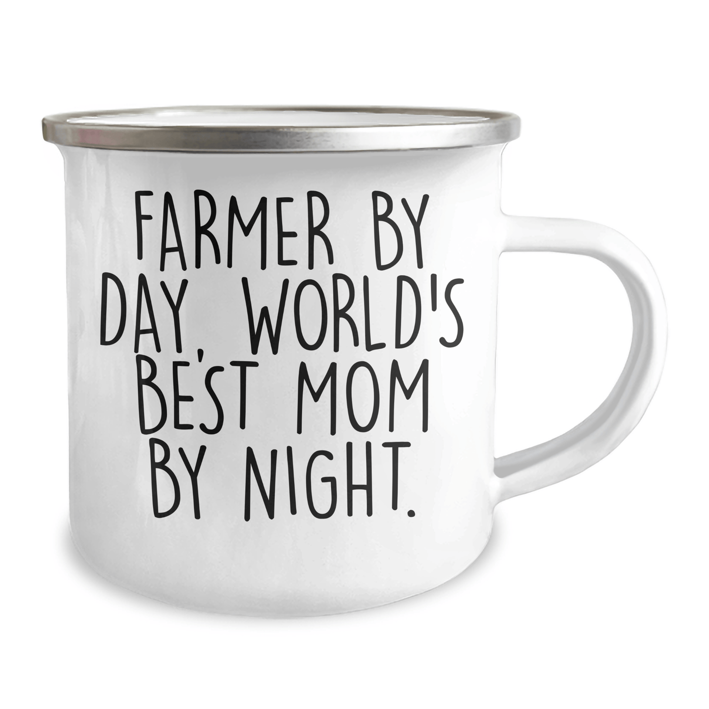 Farmer Gifts from Men to World's Best Mom By Night - Camping Mug for Farmer By Day, Funny Quote, Mother's Day Unique Gifts - Victory Thru Vision