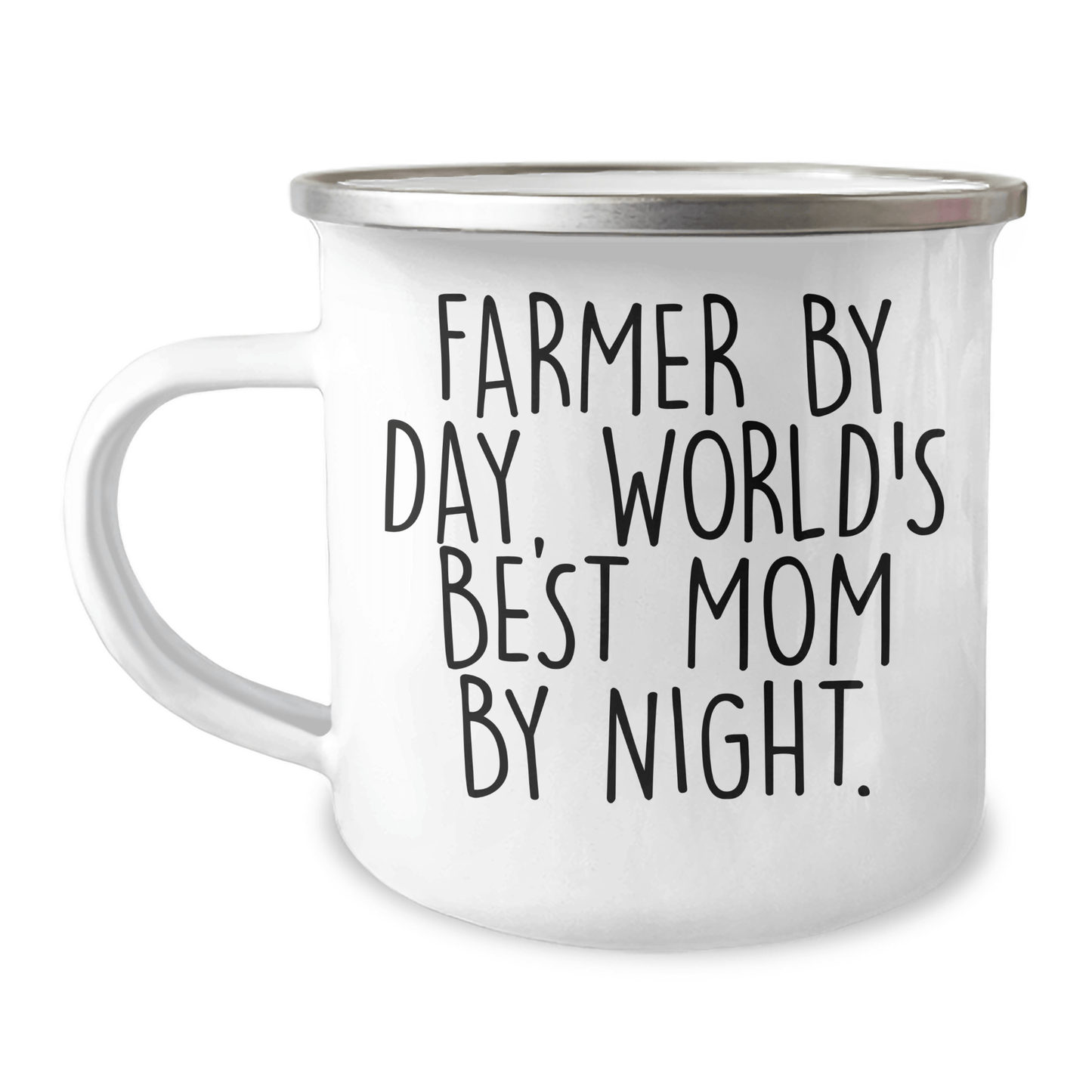 Farmer Gifts from Men to World's Best Mom By Night - Camping Mug for Farmer By Day, Funny Quote, Mother's Day Unique Gifts - Victory Thru Vision
