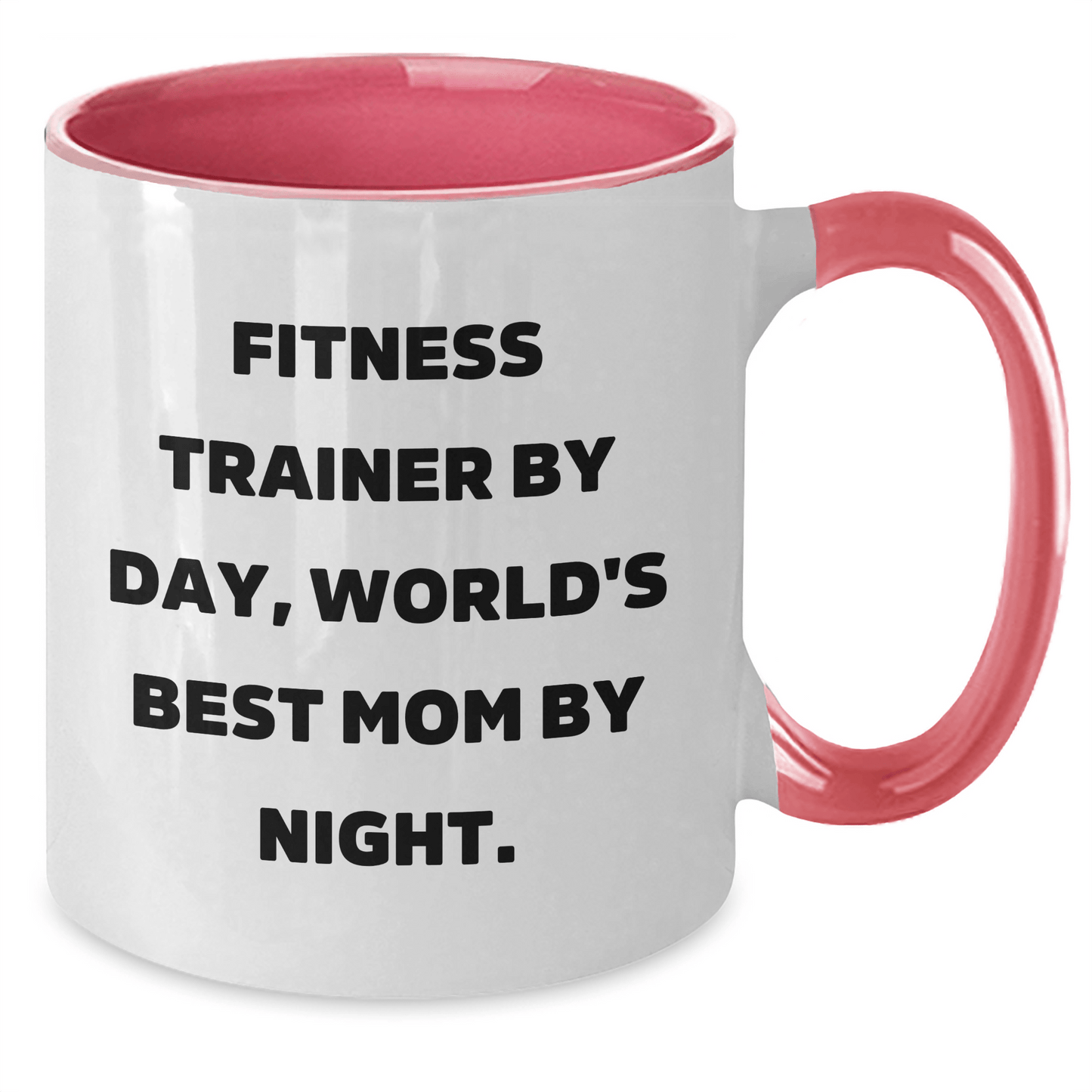 Fitness Trainer by Day, Funny Two Tone Coffee Mugs Gifts from Men for Fitness Trainer by Night, Unique Father's Day Unique Gifts - Victory Thru Vision