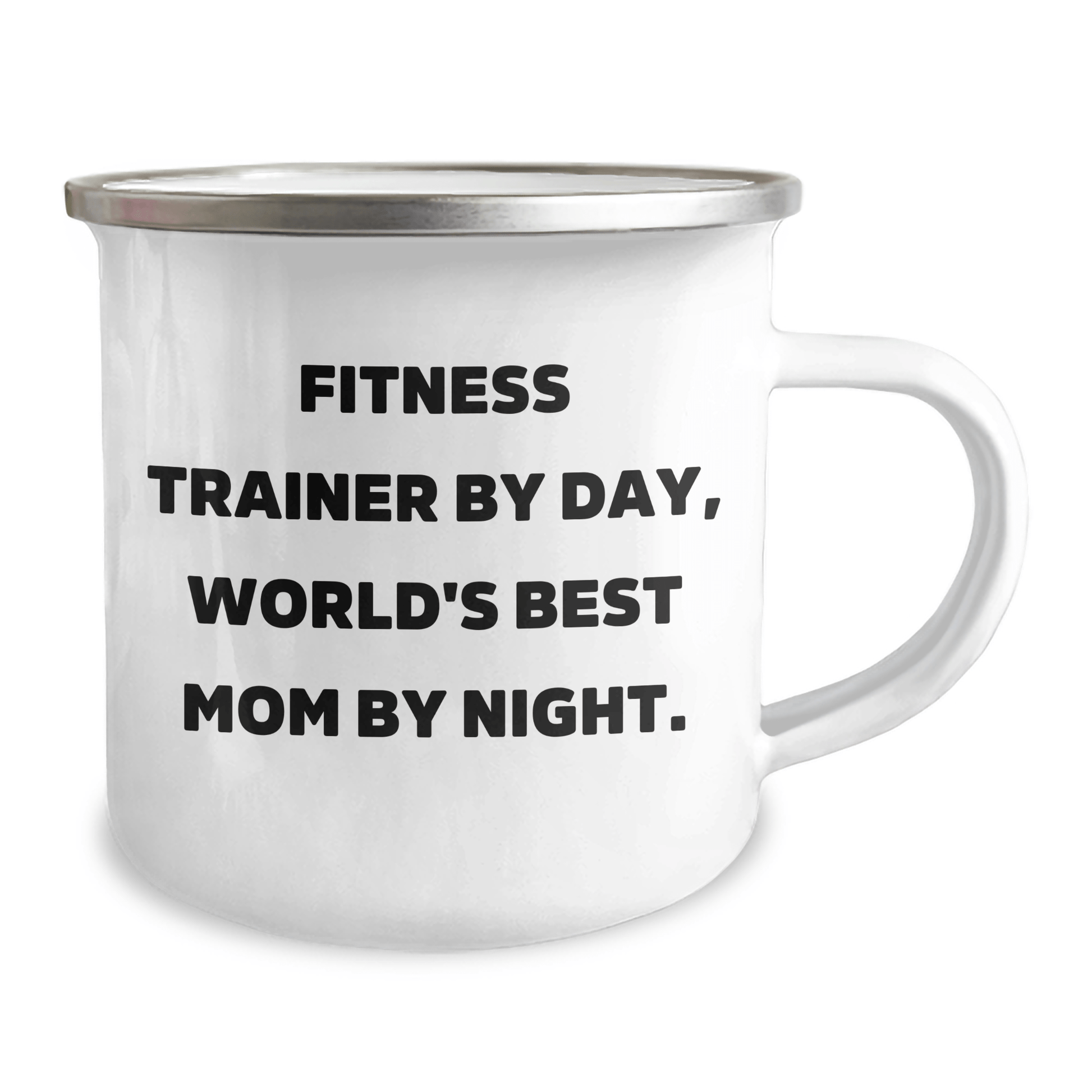 Fitness Trainer Gifts from Family - 'Fitness Trainer By Day, World's Best Mom By Night.' Camping Mug for Dad on Father's Day, Funny Humor, Unique Gift - Victory Thru Vision