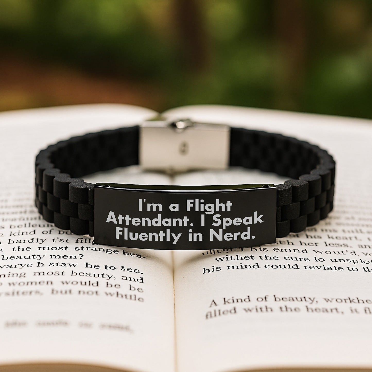 Flight Attendant Gifts - Funny Quote Glide lock Clasp Bracelet, Gifts from Friends for Flight Attendant, Birthday Unique Gifts - Victory Thru Vision