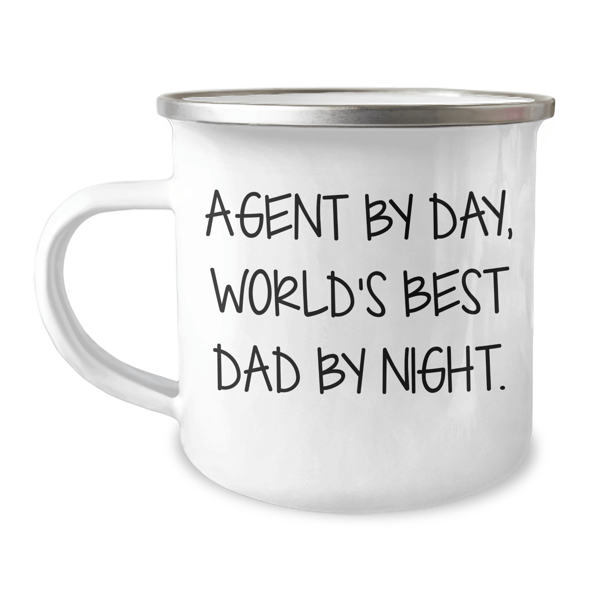 Funny Agent Gifts, Agent By Day, World's Best Dad By Night., Funny Camping Mug for Graduation, Gifts from Men to Agent, Agent's Unique Gift - Victory Thru Vision