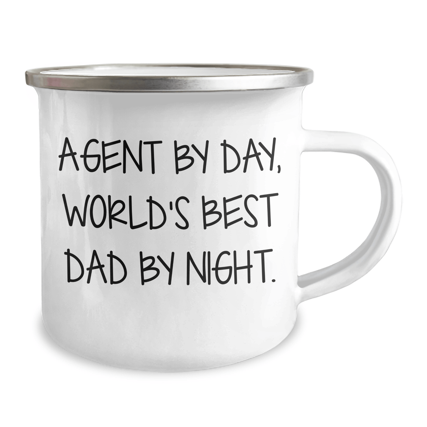 Funny Agent Gifts, Agent By Day, World's Best Dad By Night., Funny Camping Mug for Graduation, Gifts from Men to Agent, Agent's Unique Gift - Victory Thru Vision
