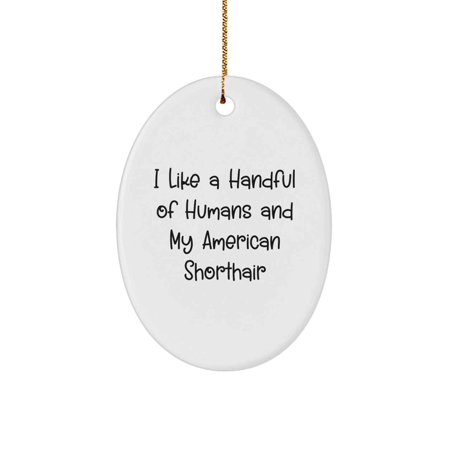 Funny American Shorthair Cat Lovers Gifts for Friends, American Shorthair Cat Oval Ornament Quote, Christmas Unique Gifts from Friends to Family - Victory Thru Vision