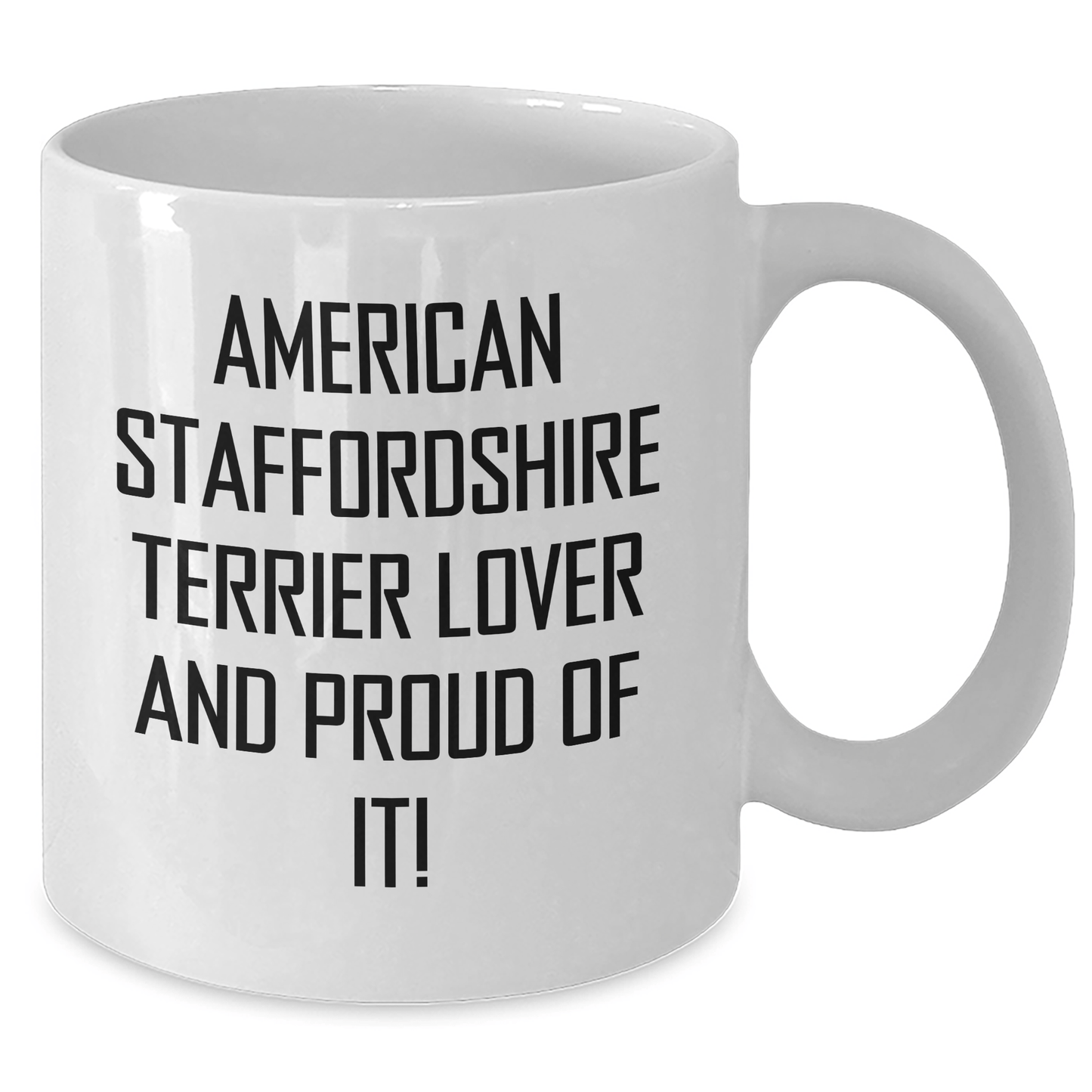 Funny American Staffordshire Terrier Dog Gifts from Men to Friends, White Coffee Mug for American Staffordshire Terrier Lovers, Inspirational Quote for Father's Day Unique Gifts - Victory Thru Vision