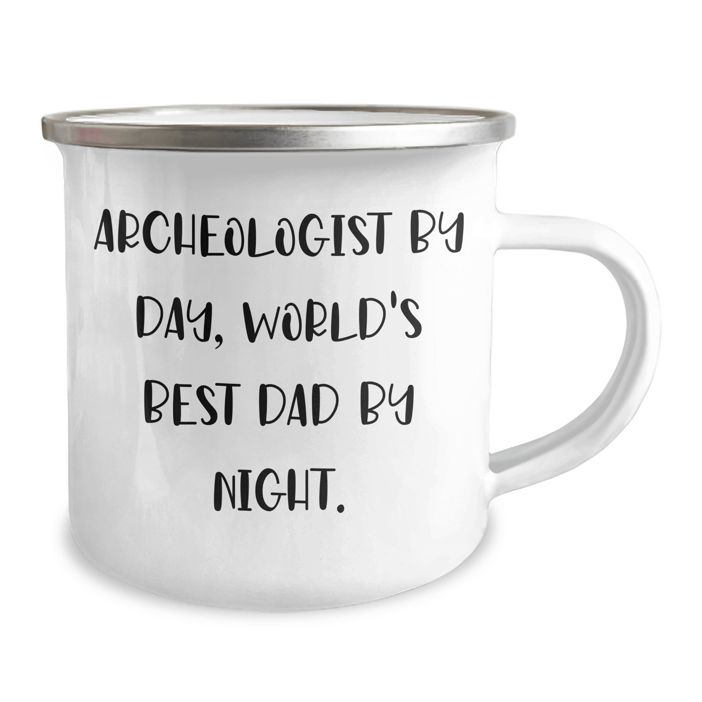 Funny Archeologist Gifts from Dad for Men, Camping Mug for Graduation, 'Archeologist By Day, World's Best Dad By Night.' - Victory Thru Vision