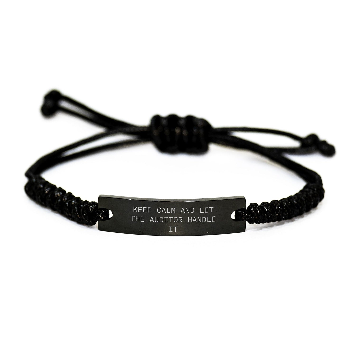Funny Auditor Gifts from Friends - 'Keep Calm And Let The Auditor Handle It' Quote Adjustable Rope Bracelet for Men, Women, Coworkers, Family - Graduation Unique Gifts - Victory Thru Vision