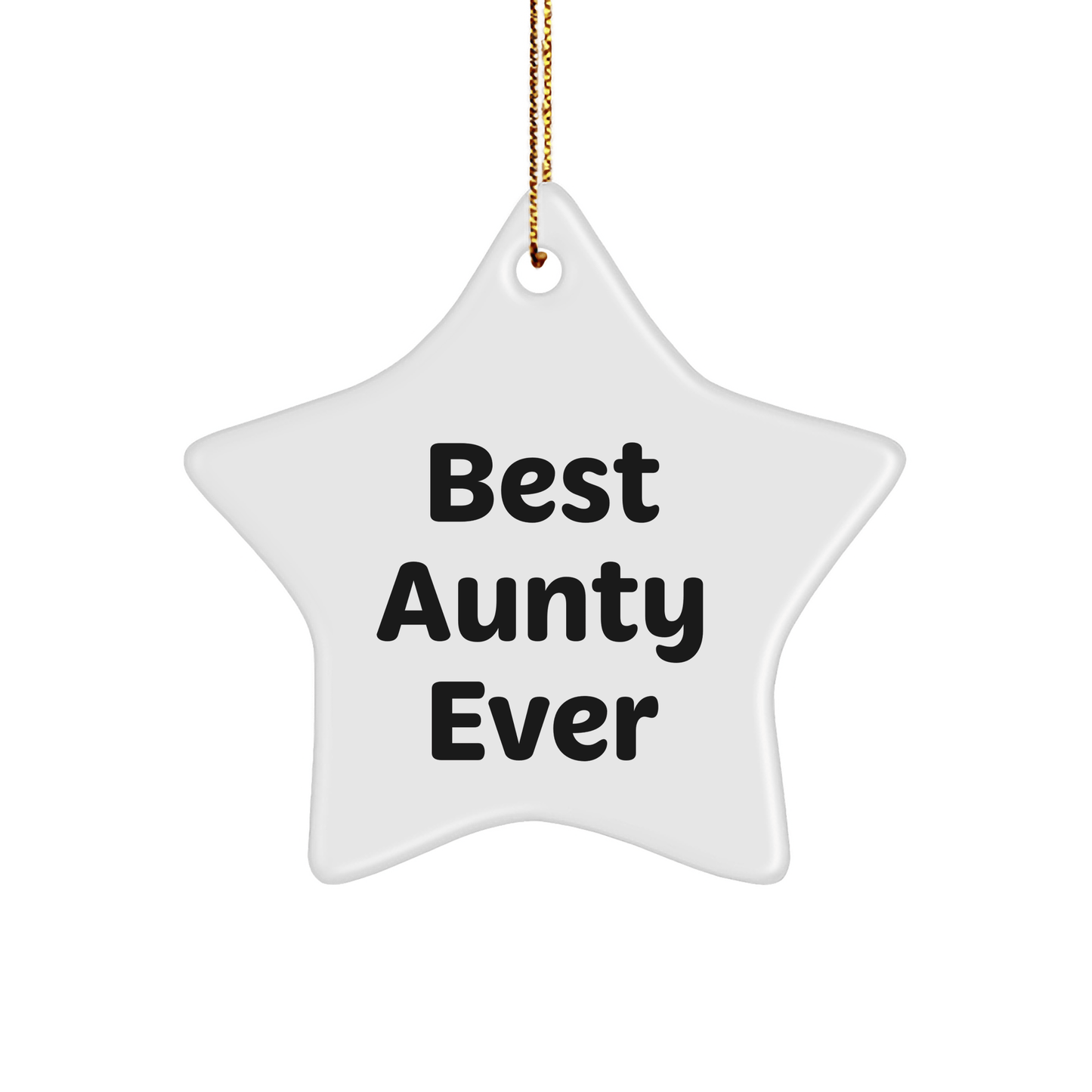 Funny Aunty Gifts for Christmas - Best Aunty Ever Star Ornament Gifts from Family - Victory Thru Vision
