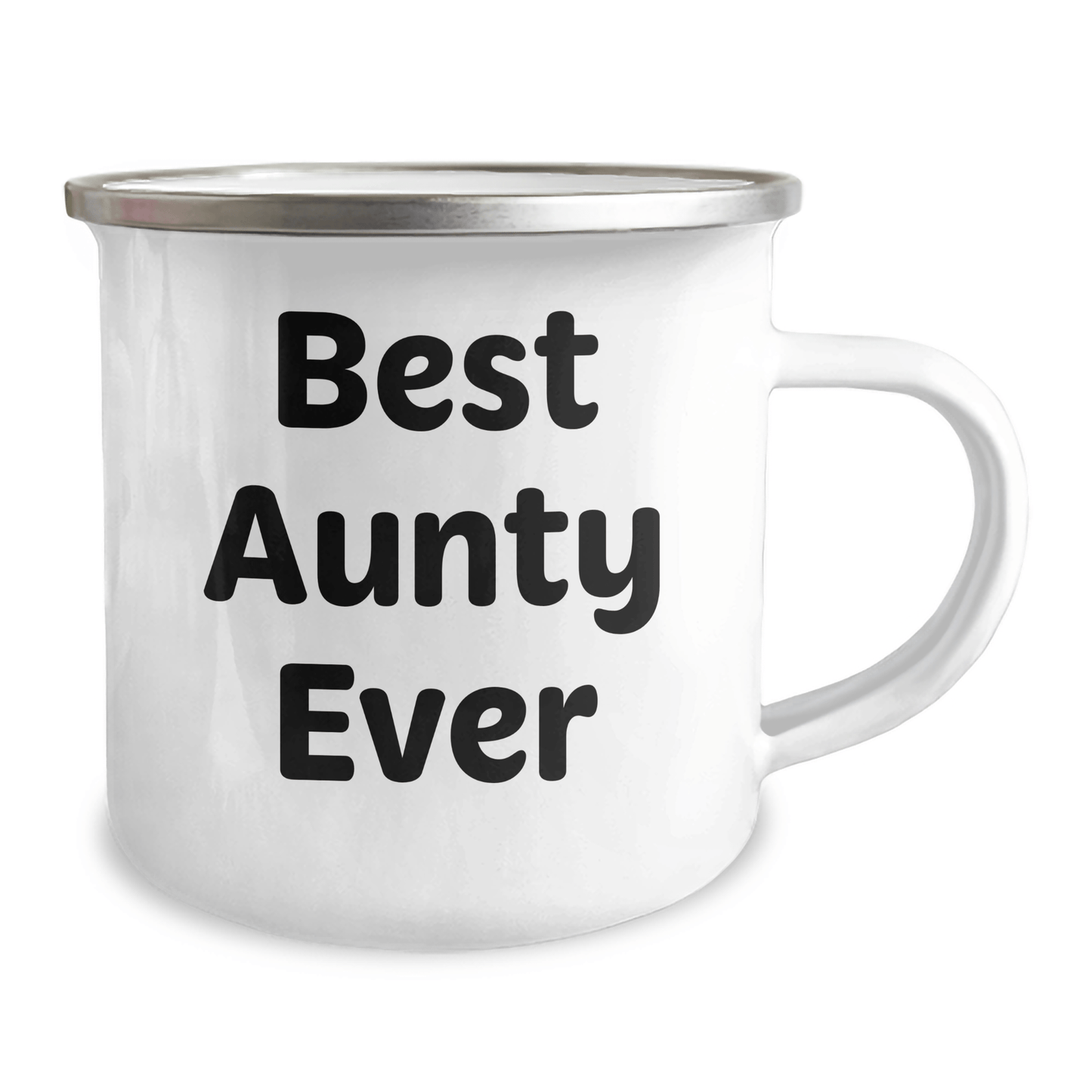Funny Aunty Gifts for Her, Best Aunty Ever Quote, 12 oz Camping Mug, Gifts from Family for Father's Day - Victory Thru Vision