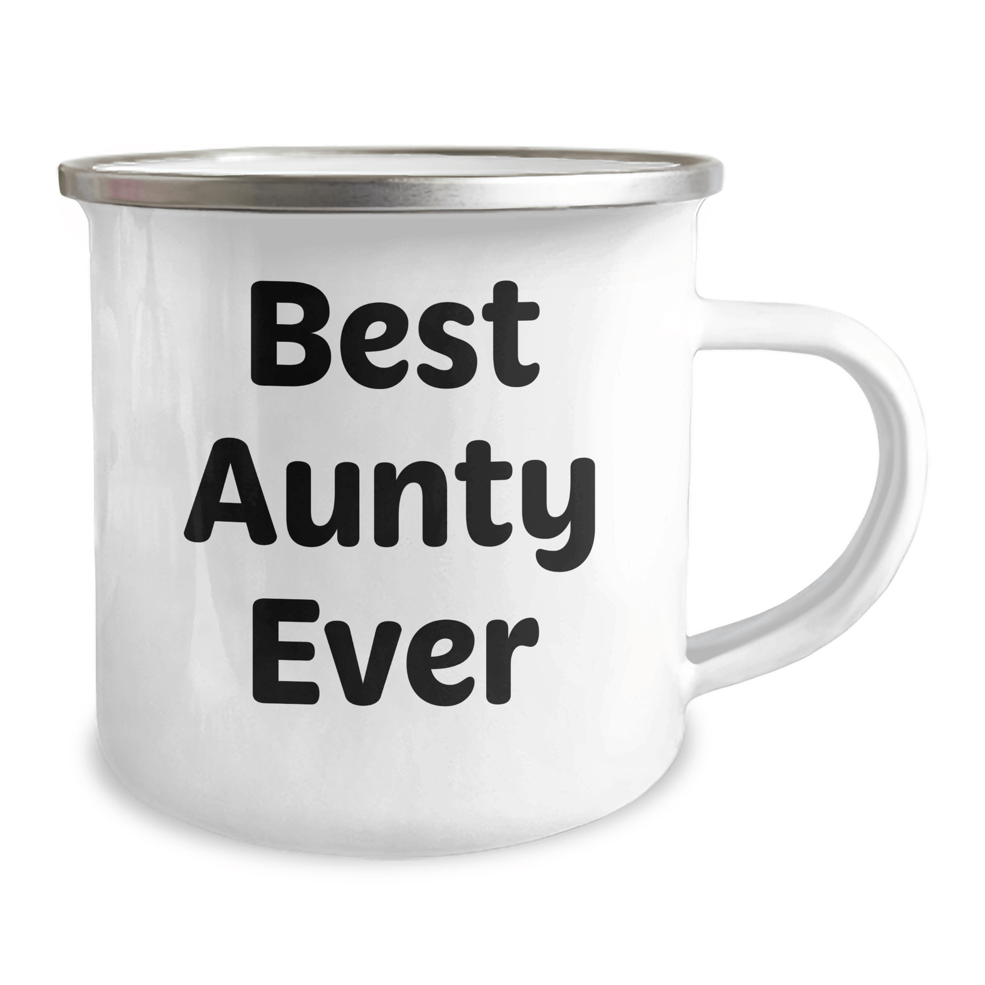 Funny Aunty Gifts for Her, Best Aunty Ever Quote, 12 oz Camping Mug, Gifts from Family for Father's Day - Victory Thru Vision