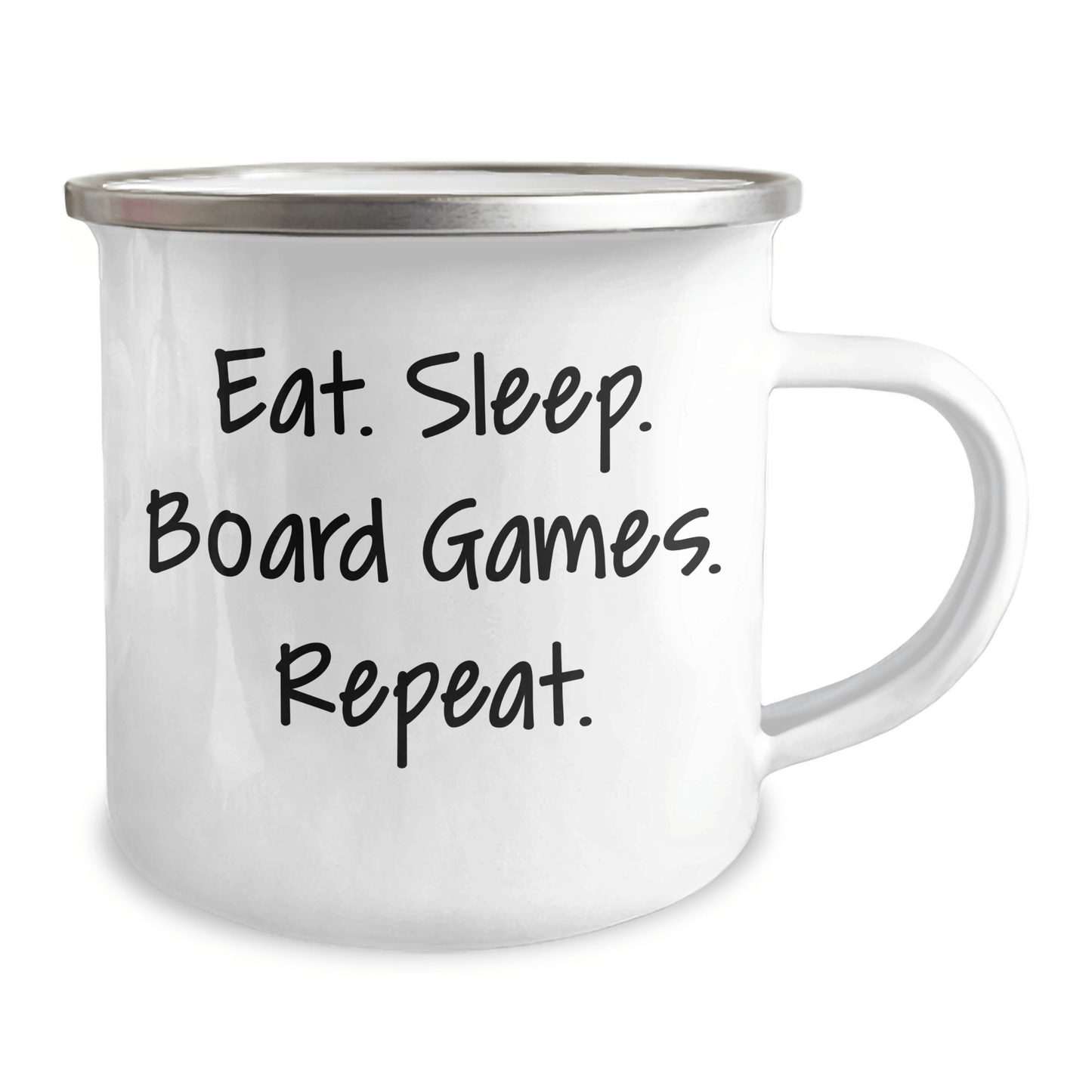 Funny Board Games Enthusiasts Gifts from Friends for Graduation Unique Camping Mugs Eat. Sleep. Board Games. Repeat. - Victory Thru Vision