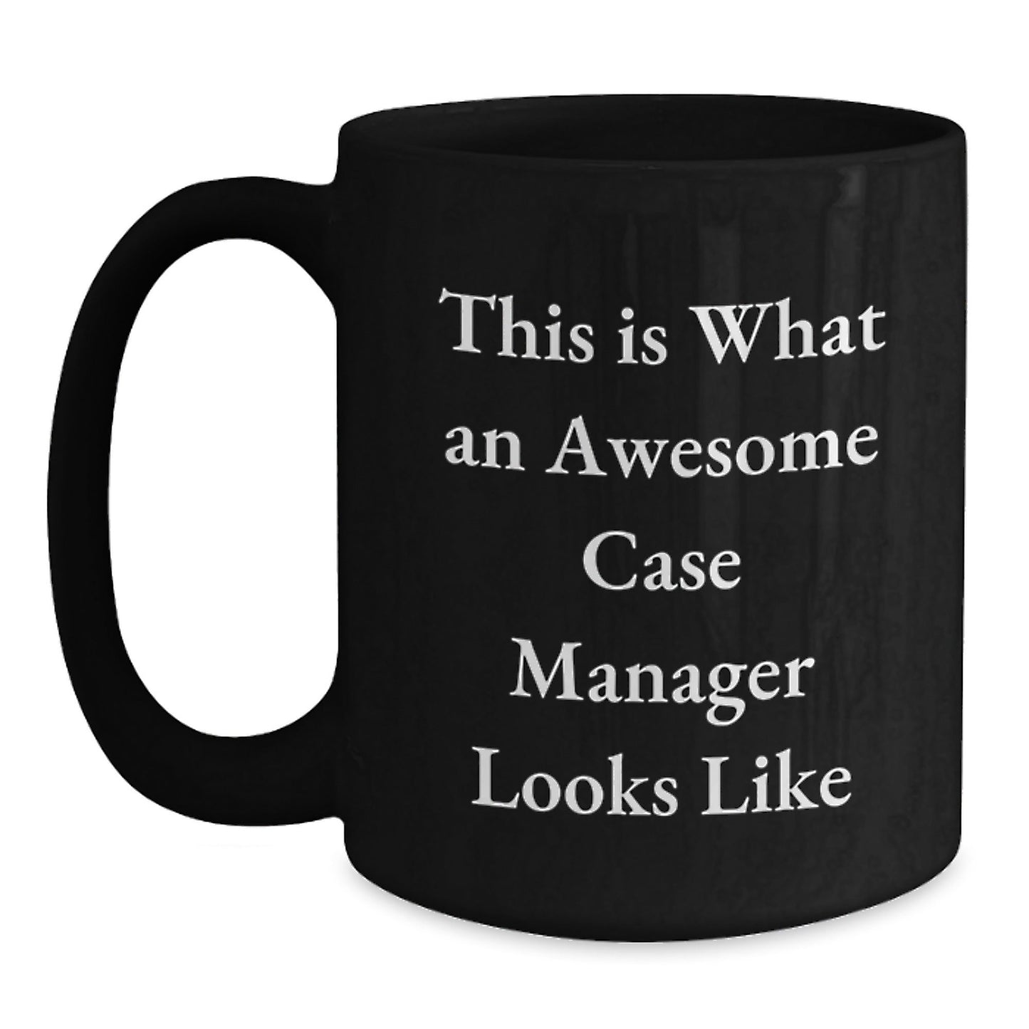 Funny Case Manager Gifts from Friends, 'This Is What An Awesome Case Manager Looks Like' Graduation Unique Gifts for Case Manager, Black Coffee Mug - Victory Thru Vision