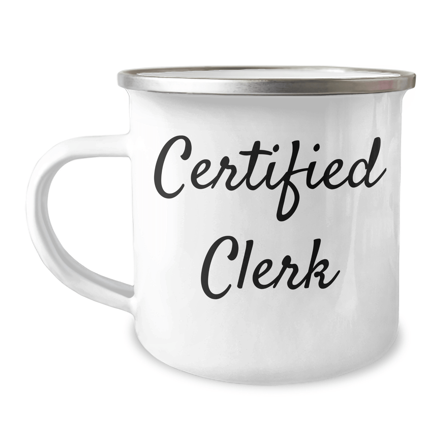 Funny Certified Clerk Gifts for Men - Camping Mug with Inspirational Quote, Father's Day Unique Gifts from Family, Friends, Coworkers - Victory Thru Vision
