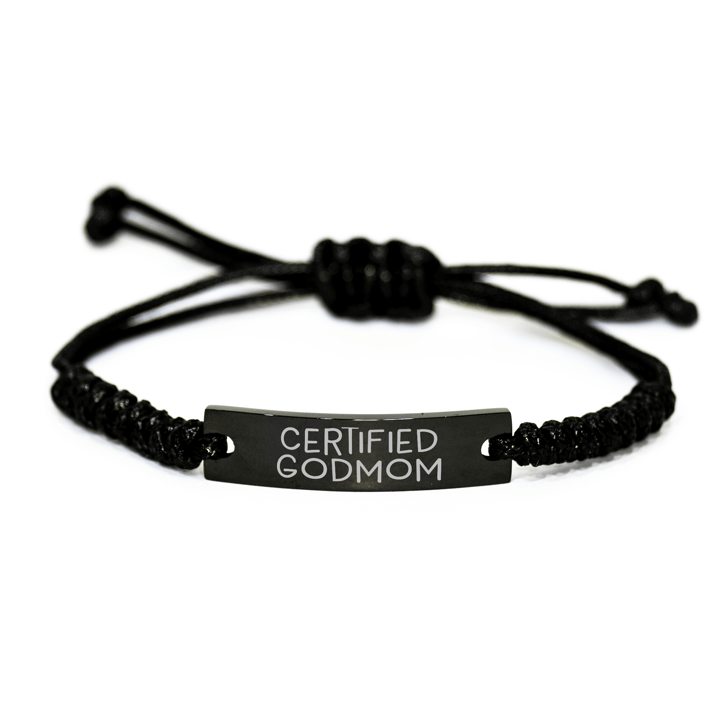 Funny Certified Godmom Rope Bracelet Gifts for Men from Godmom on Father's Day, Inspirational Quote - Victory Thru Vision