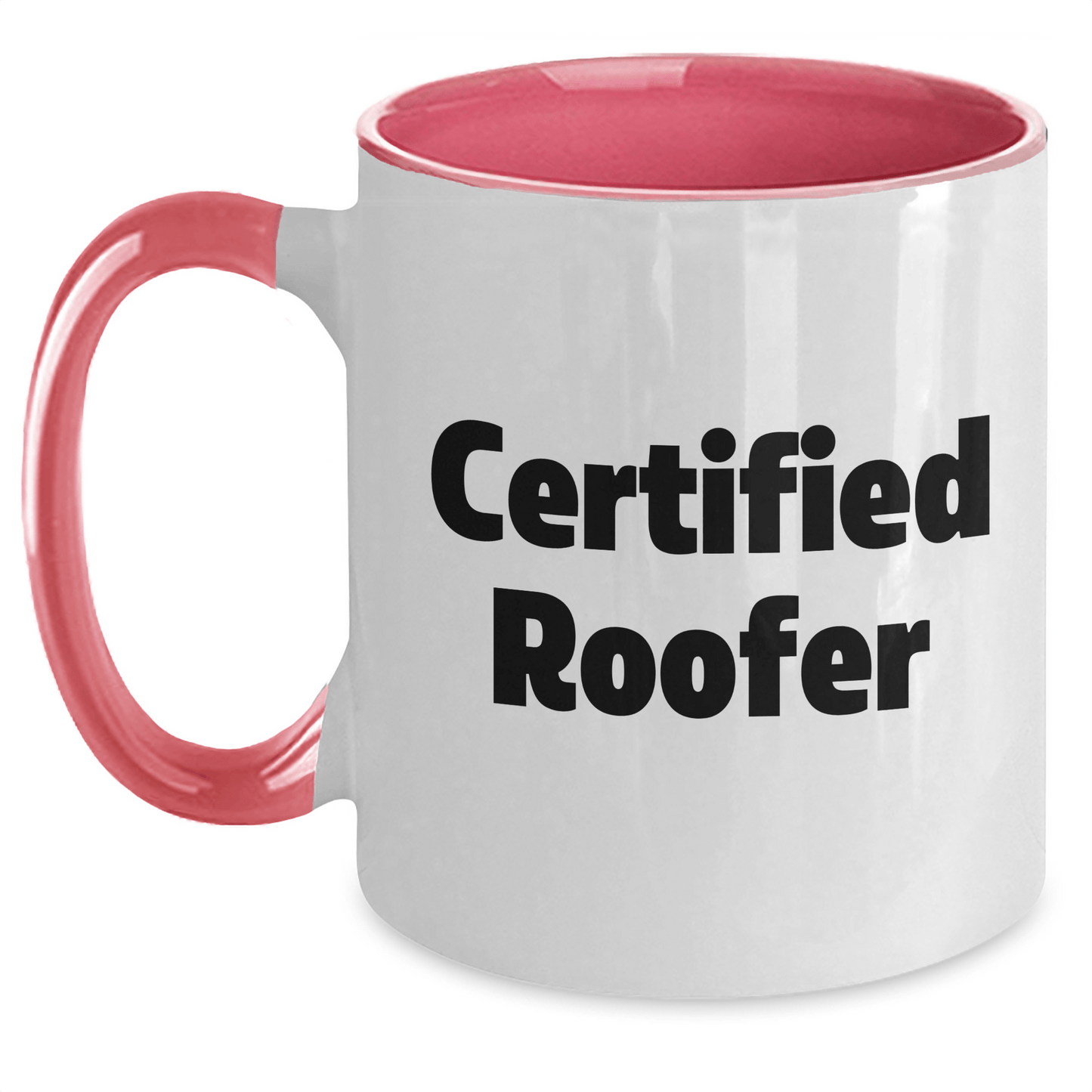 Funny Certified Roofer Gifts from Men for Father's Day - Two Tone Coffee Mug, Black and White - Victory Thru Vision