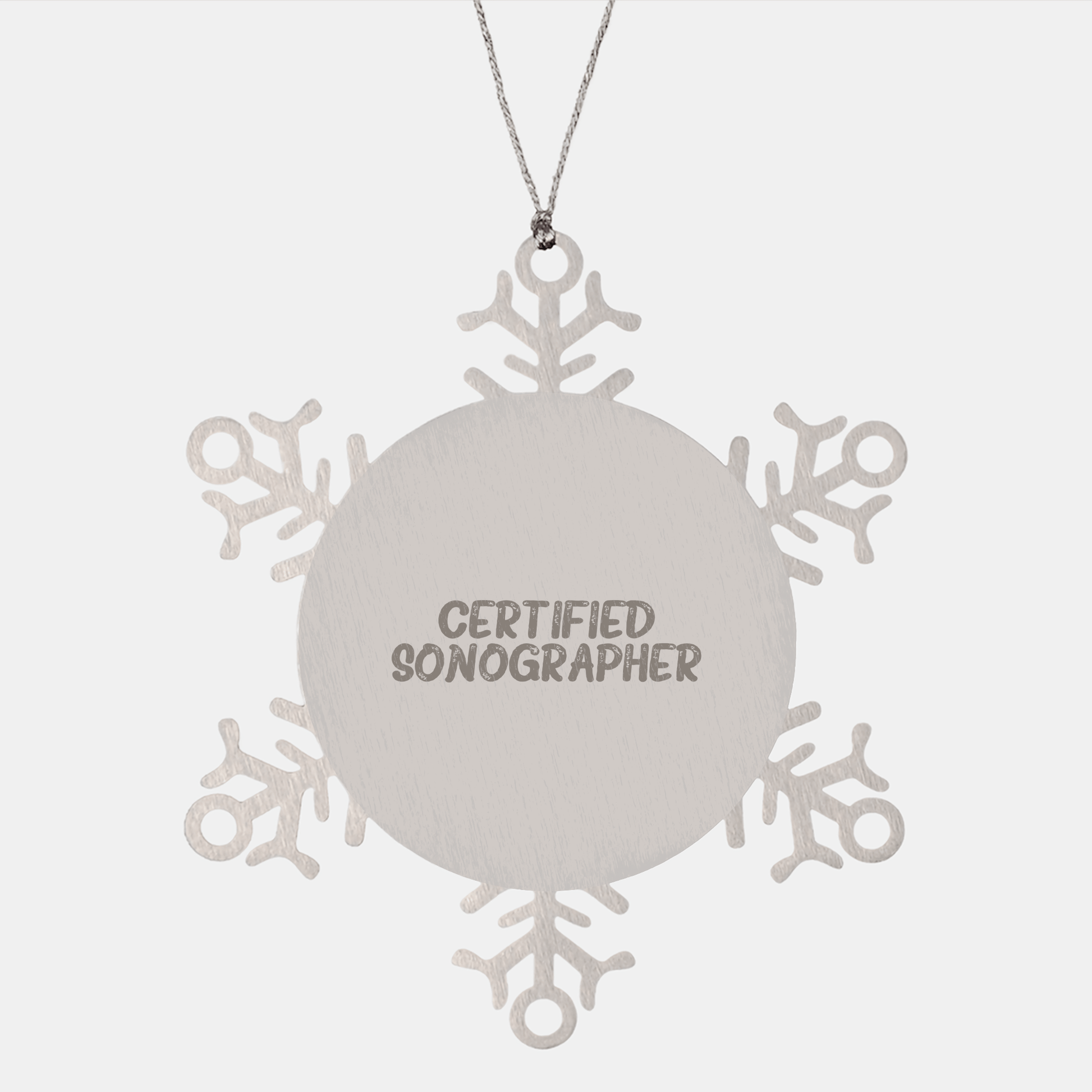 Funny Certified Sonographer Gifts from Friends for Christmas Unique Snowflake Ornament, Sonographer Snowflake Ornament, Gifts for Sonographer, Christmas Snowflake Ornament - Victory Thru Vision