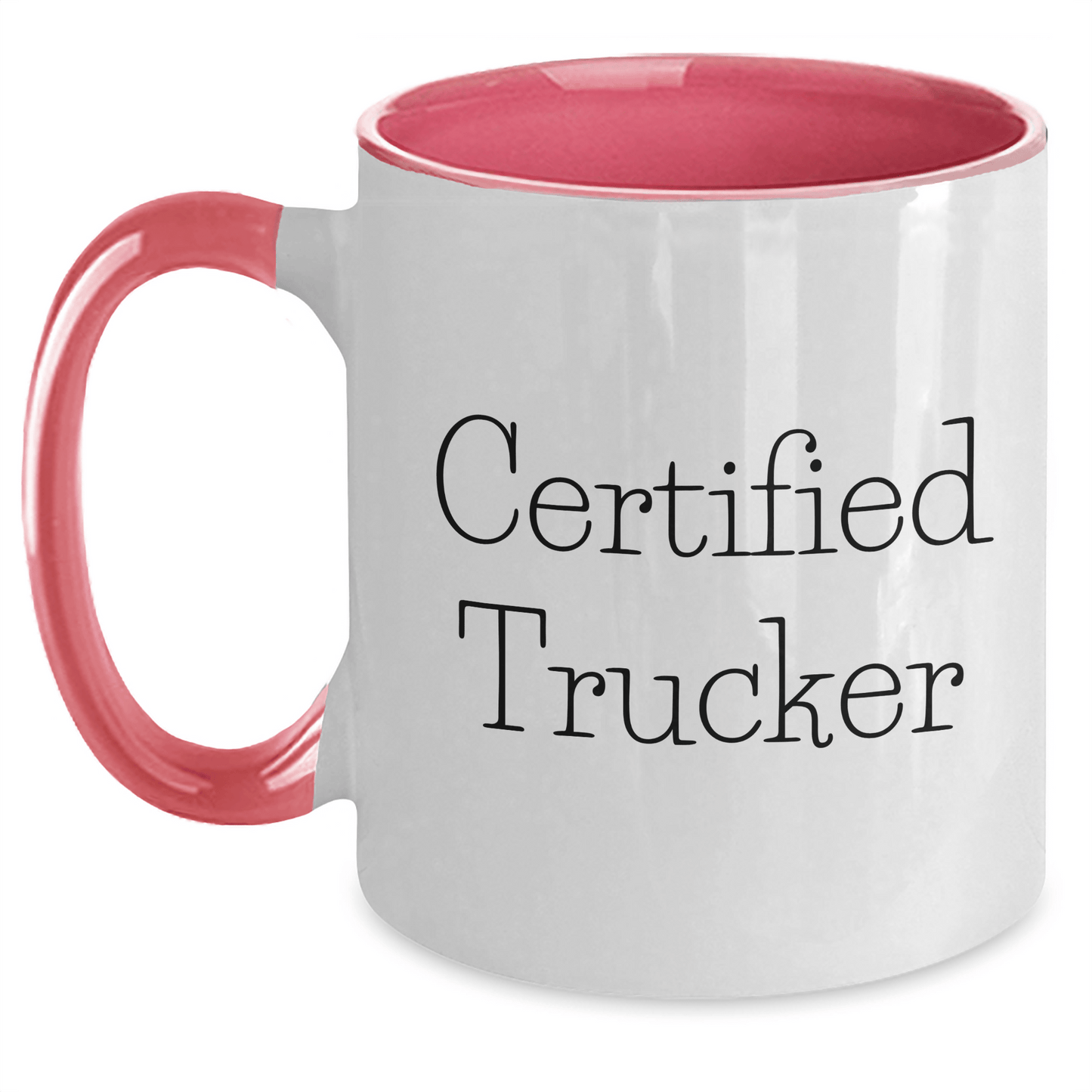 Funny Certified Trucker Gifts from Men to Trucker Friends and Family - Two Tone Coffee Mug for Father's Day - Victory Thru Vision