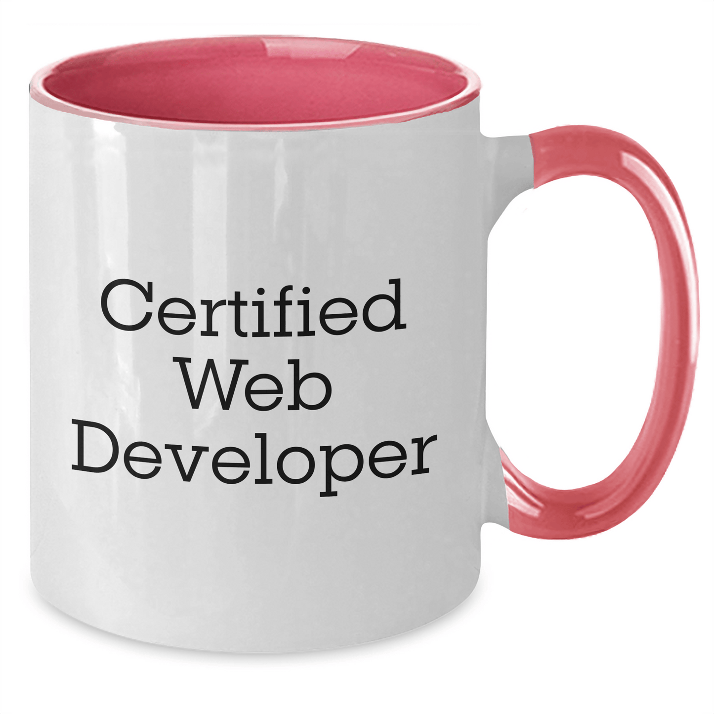 Funny Certified Web Developer Gifts for Men - Web Developer Two Tone Coffee Mug for Father's Day, Gifts from Family, Friends, Coworkers - Victory Thru Vision