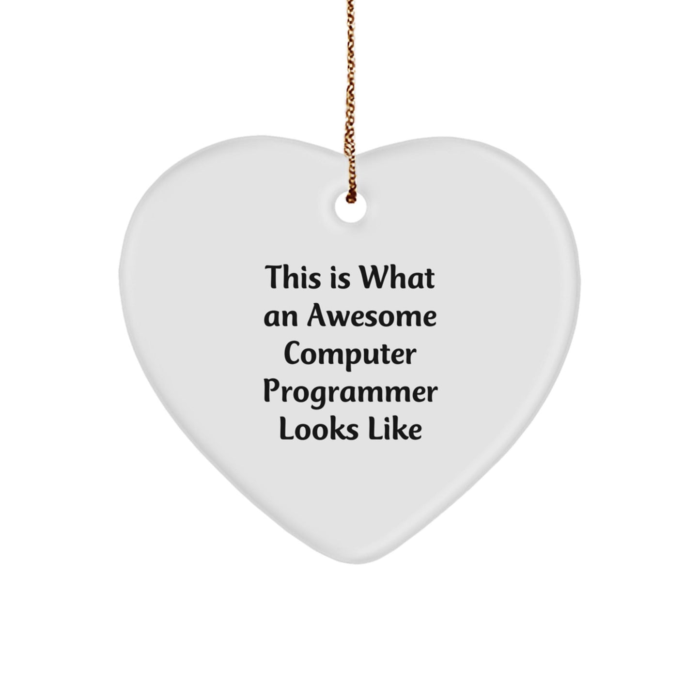 Funny Computer Programmer Gifts from Friends, Heart Ornament This Is What An Awesome Computer Programmer Looks Like, Christmas Unique Gifts for Men - Victory Thru Vision