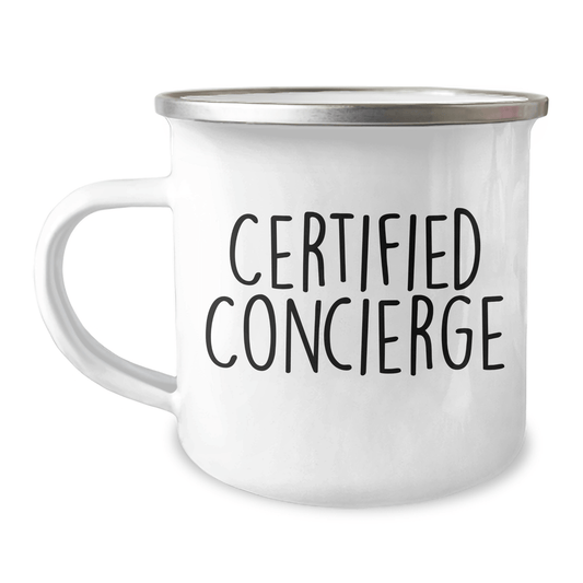 Funny Concierge Gifts from Friends - Dad's Camping Mug for Father's Day, 'Life's an Adventure' Quote, 12 oz Stainless Steel with Enamel Finish - Victory Thru Vision