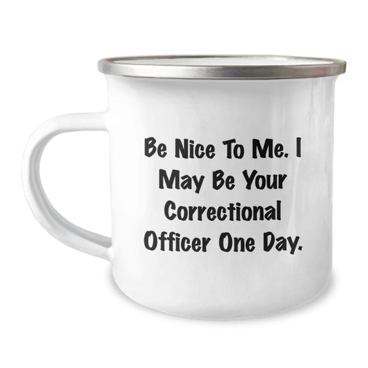 Funny Correctional Officer Gifts from Friends, Gifts for Correctional Officer, Camping Mug with Inspirational Quote, Perfect Graduation Unique Gifts for Men - Victory Thru Vision