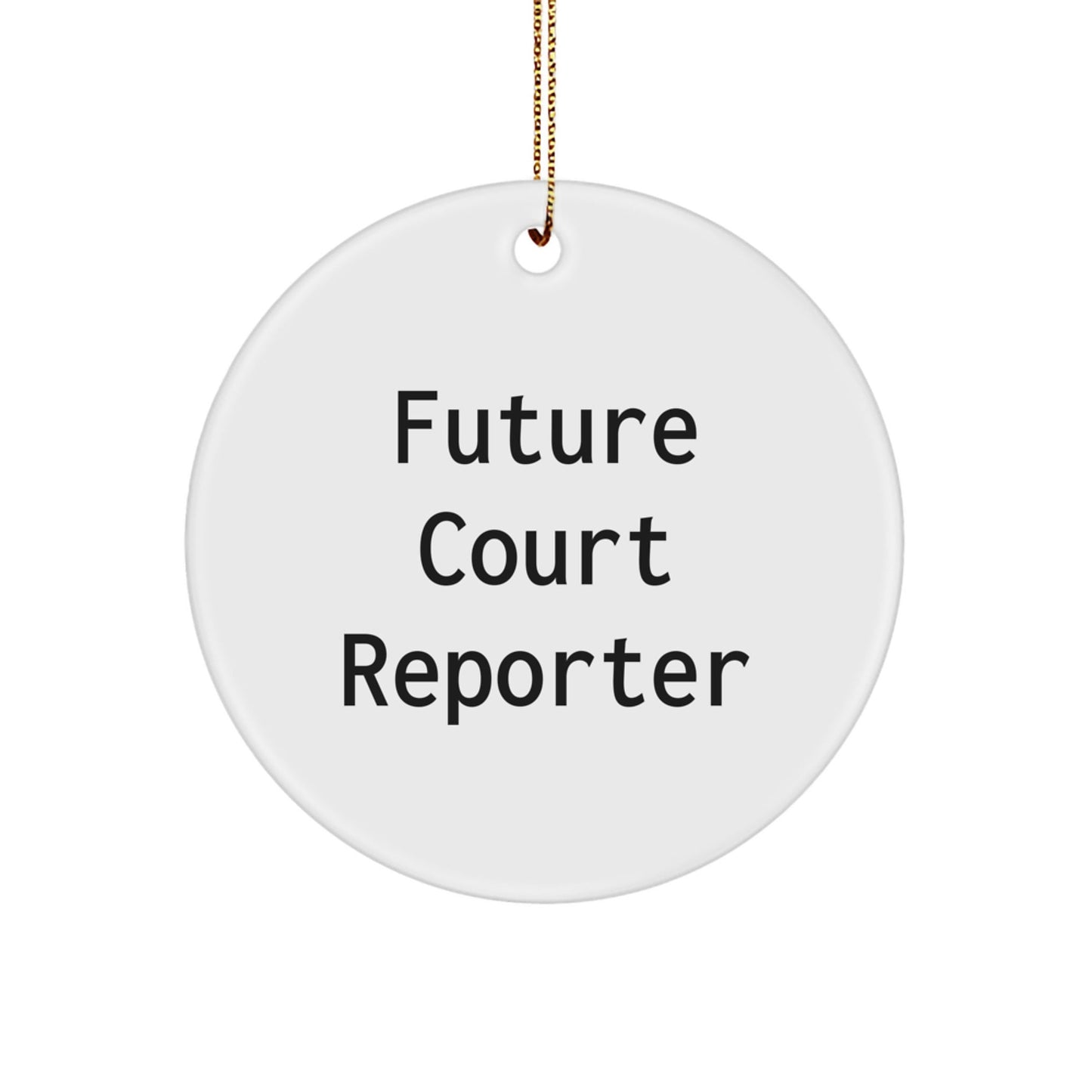 Funny Court Reporter Gifts for Future Court Reporters, Circle Ornament, Christmas Unique Ideas from Friends, Family, or Coworkers - Victory Thru Vision