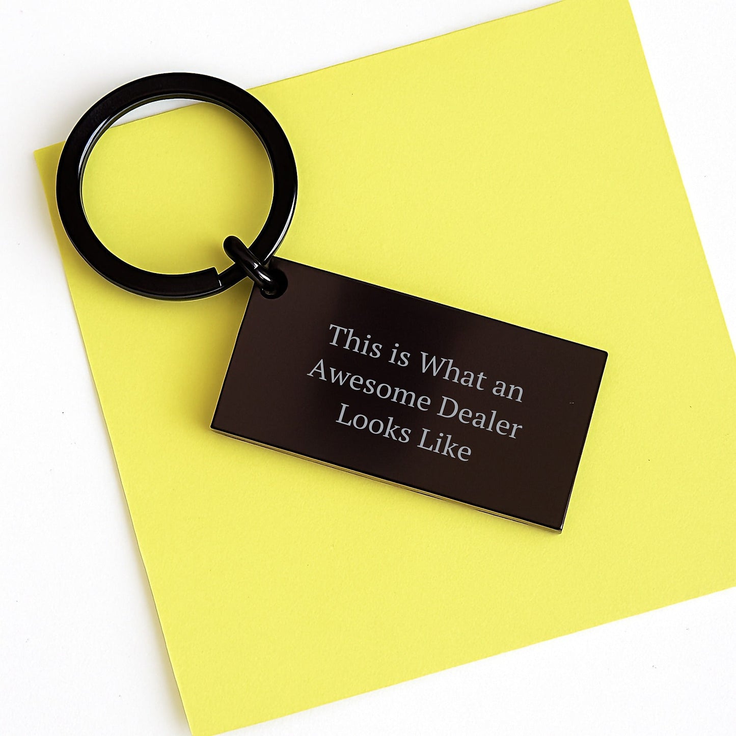 Funny Dealer Gifts for Men from Friends, Inspirational Keychain for Graduation, 'This Is What An Awesome Dealer Looks Like' Quote - Victory Thru Vision
