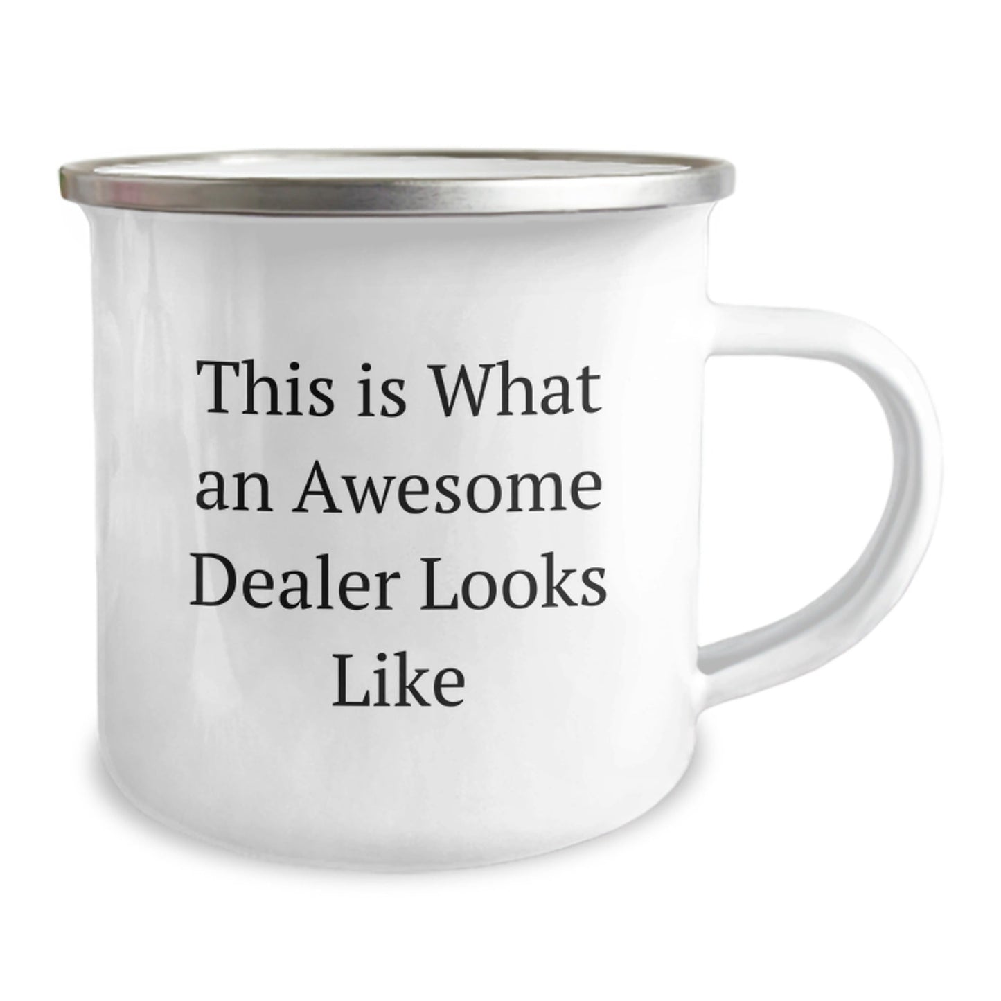 Funny Dealer Gifts for Men, Women, Friends, and Family - This Is What An Awesome Dealer Looks Like Camping Mug for Graduation - Victory Thru Vision