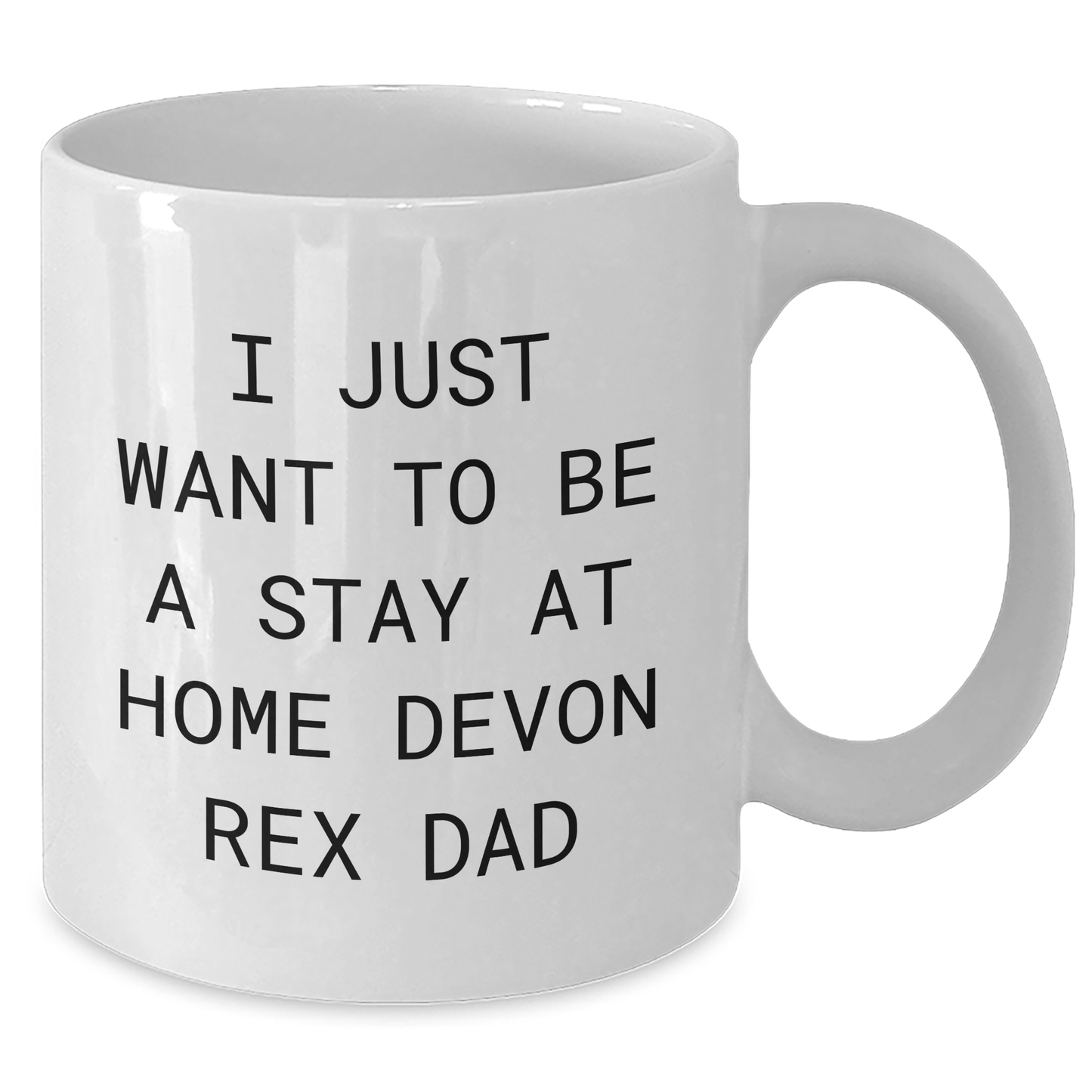 Funny Devon Rex Cat Dad Gifts from Mom to Stay At Home Dad on Father's Day, White Coffee Mug, 11oz or 15oz Capacity, Ceramic, Microwave, Dishwasher Safe - Victory Thru Vision