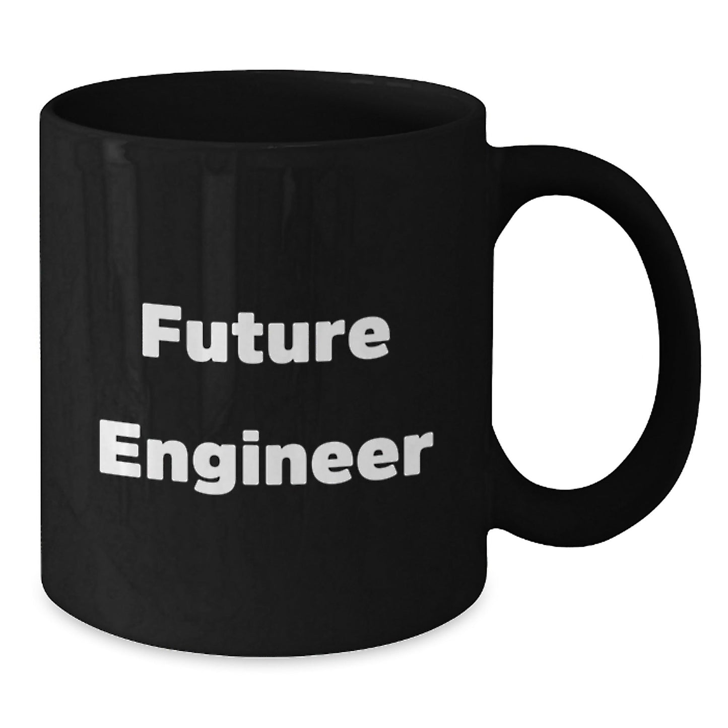 Funny Future Engineer Gifts, Inspirational Black Coffee Mug for Graduation, 'Future Engineer' Quote, Microwave and Dishwasher Safe, Gifts from Friends, Family, or Coworkers - Victory Thru Vision