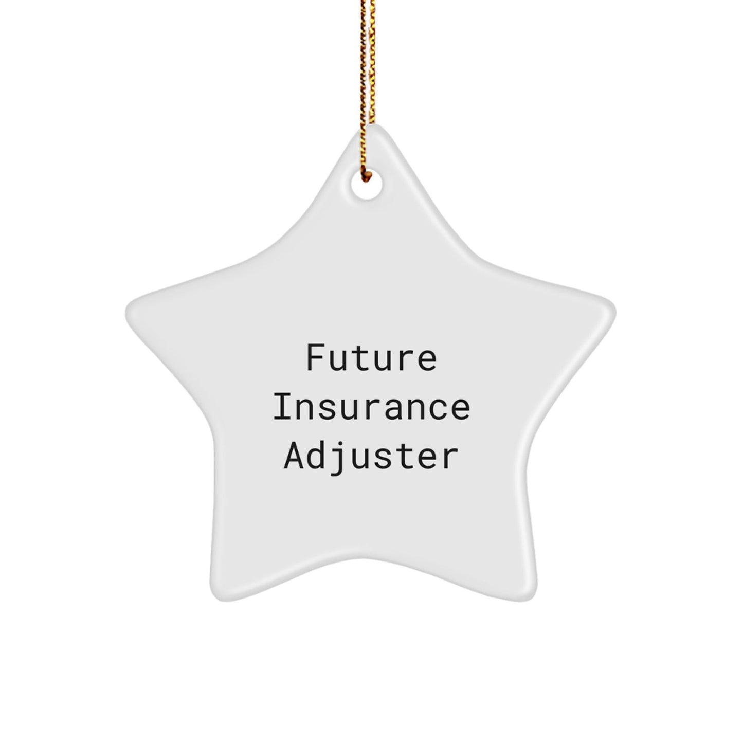 Funny Future Insurance Adjuster Gifts from Friends, Christmas Unique Star Ornaments for Insurance Adjuster, Inspirational Quote, Gifts for Insurance Adjuster - Victory Thru Vision