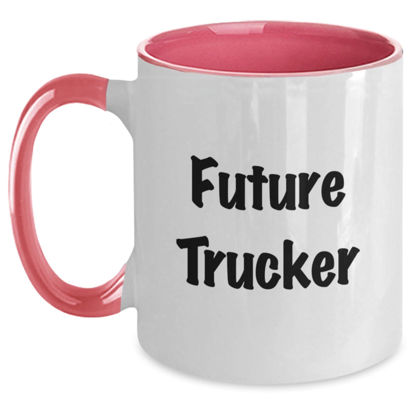 Funny Future Trucker Gifts from Family for Men - Two Tone Coffee Mug, Graduation Unique Presents - Victory Thru Vision