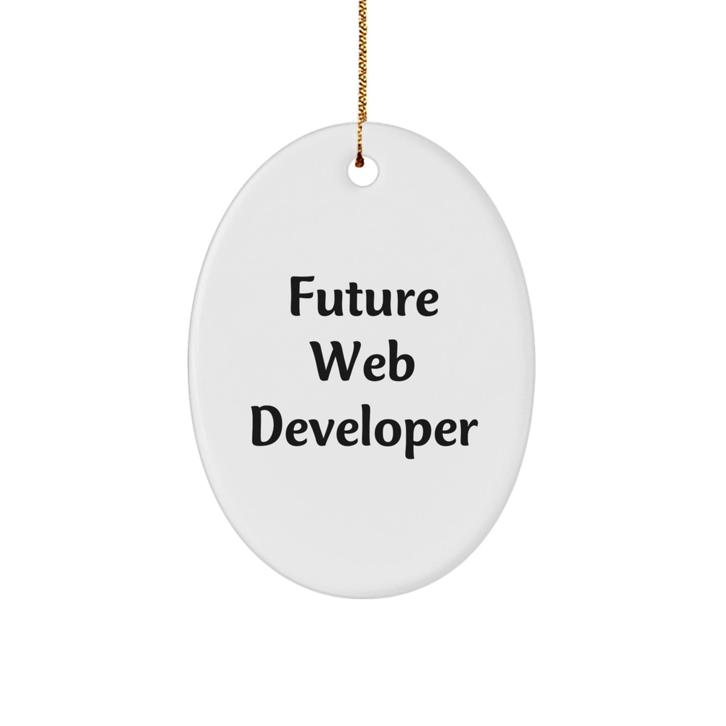 Funny Future Web Developer Gifts Oval Ornament, Gifts from Friends for Web Developer, Web Developer Christmas Unique Gifts - Victory Thru Vision