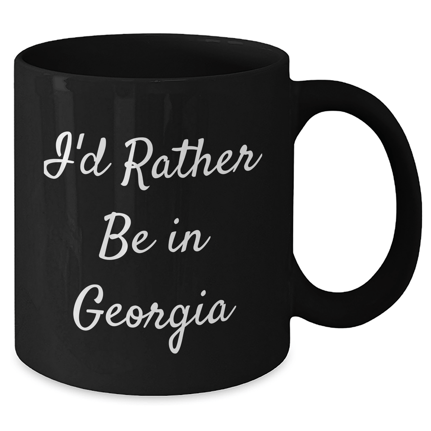Funny Georgia Gifts 'I'd Rather Be In Georgia' Black Coffee Mug for Georgia Lovers, Graduation Unique Gifts for Men, Women, Friends, Coworkers, Family - Victory Thru Vision
