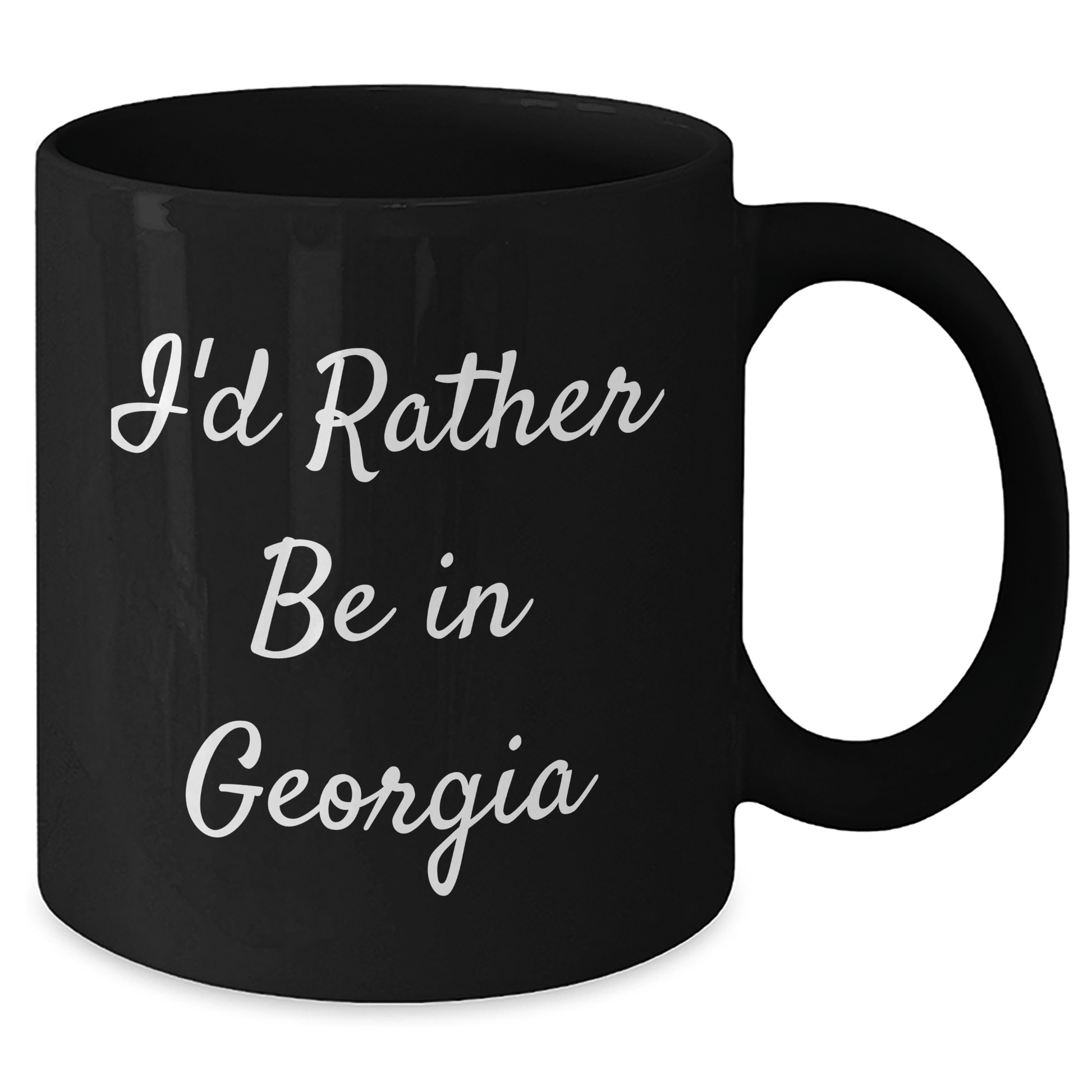 Funny Georgia Gifts 'I'd Rather Be In Georgia' Black Coffee Mug for Georgia Lovers, Graduation Unique Gifts for Men, Women, Friends, Coworkers, Family - Victory Thru Vision