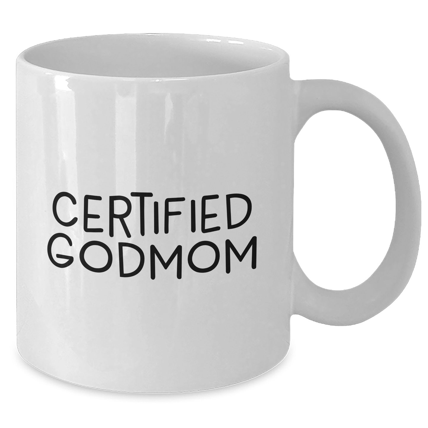 Funny Godmom Quote White Coffee Mug Gifts from Men for Dad's Day - Victory Thru Vision