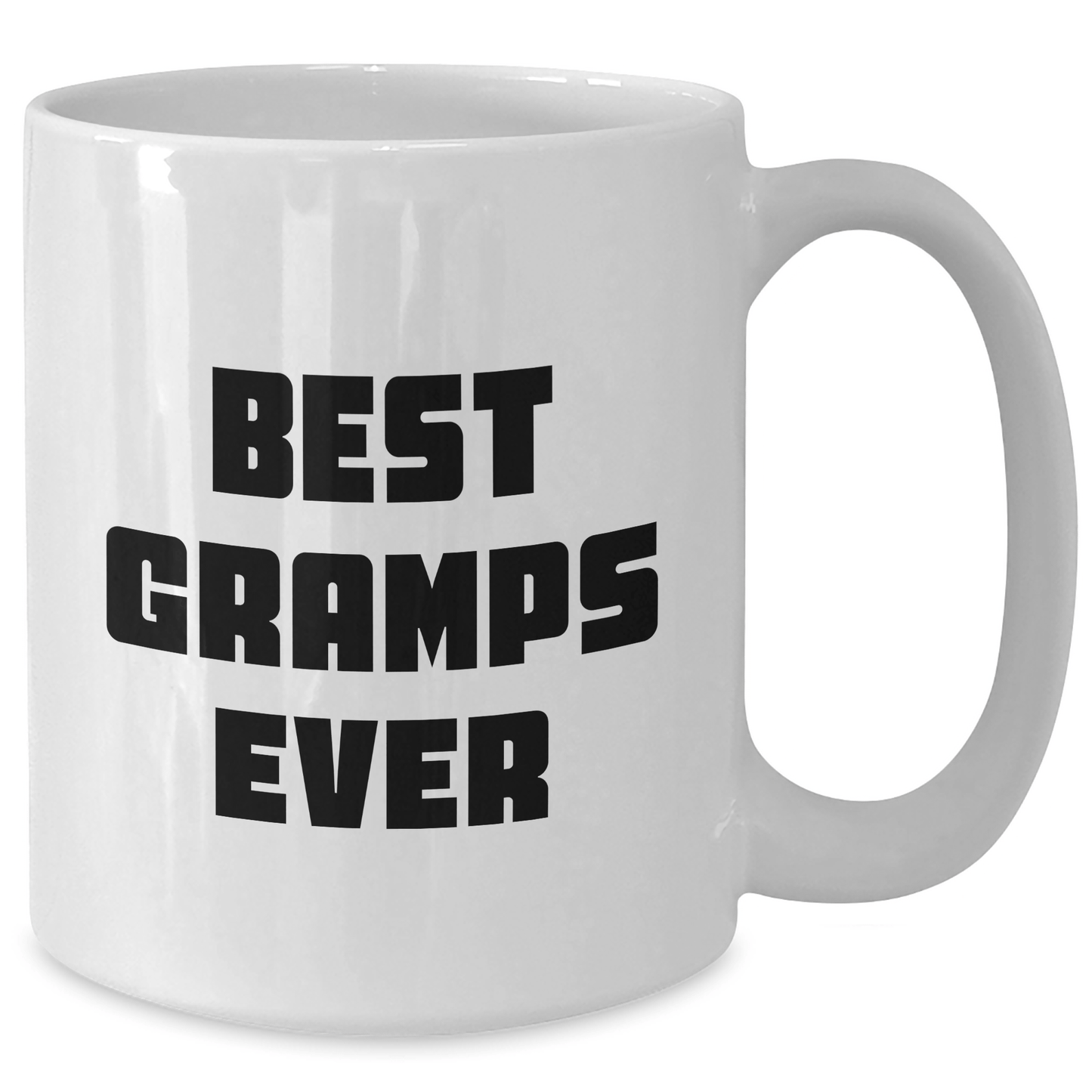 Funny Gramps Gifts: Best Gramps Ever White Coffee Mug for Graduation, Ideal Gifts from Family to Gramps, 11oz or 15oz Capacity, Ceramic Material, Microwave and Dishwasher Safe - Victory Thru Vision