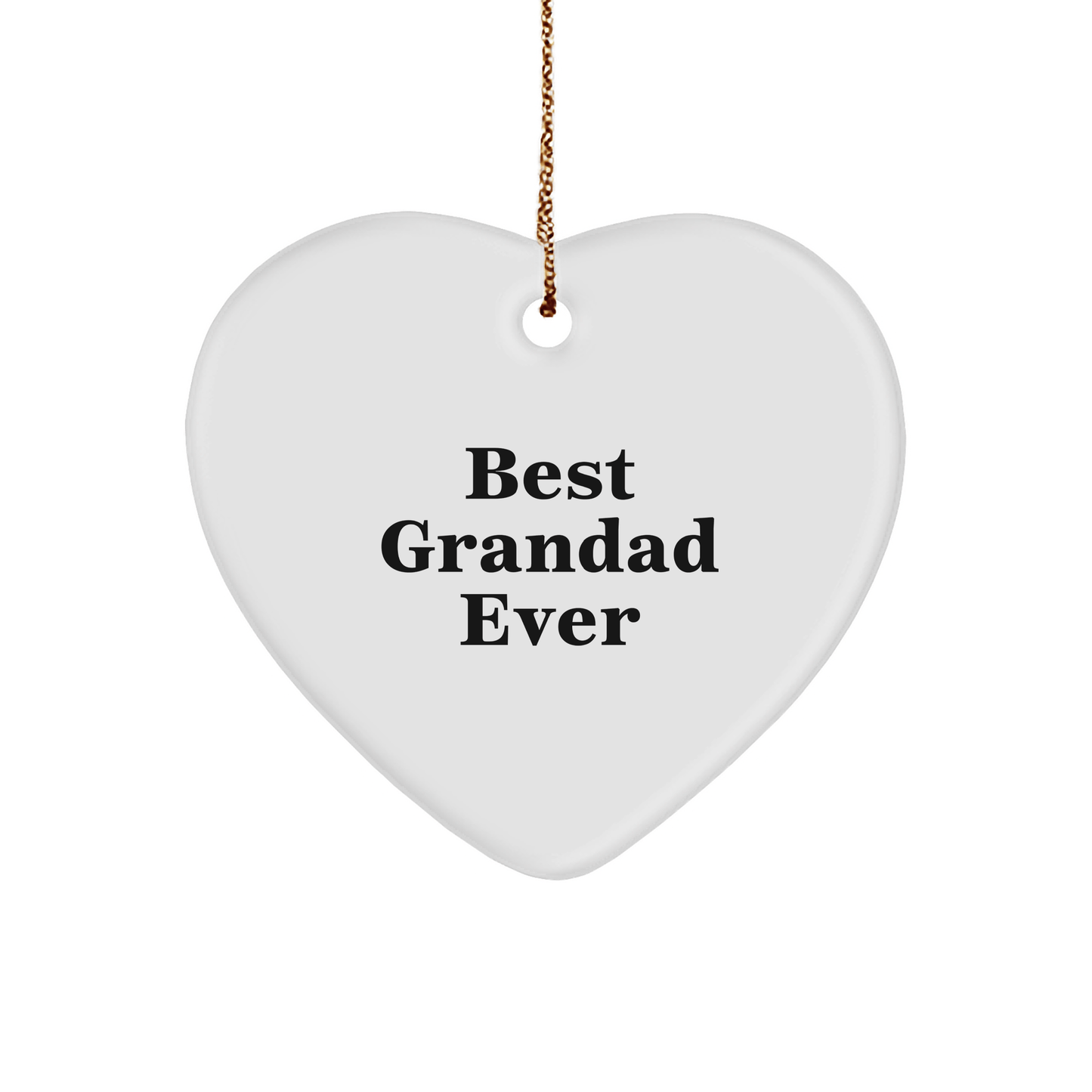 Funny Grandad Gifts, Heart Ornament, 'Best Grandad Ever' Quote, Christmas Memorable Presents for Men, Gifts from Family - Victory Thru Vision