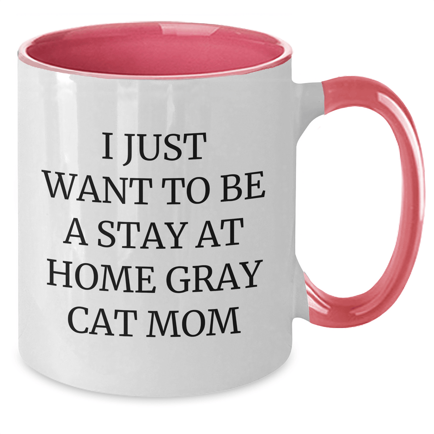 Funny Gray Cat Mom Gifts from Dad to Gray Cat Lover for Father's Day - Two Tone Coffee Mug - Victory Thru Vision