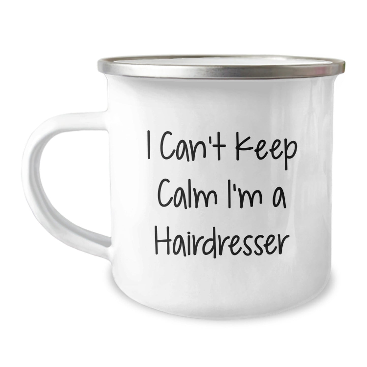 Funny Hairdresser Gifts from Friends for Hairdresser's Graduation - I Can't Keep Calm I'm A Hairdresser Camping Mug - Victory Thru Vision