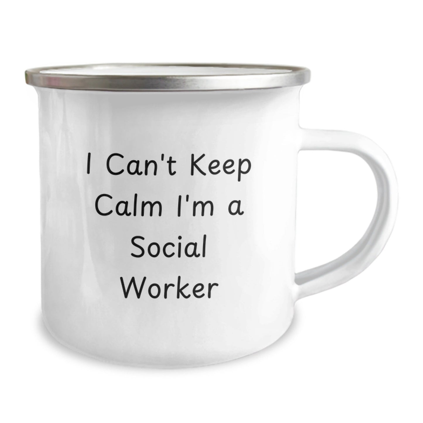 Funny I Can't Keep Calm I'm A Social Worker Gifts for Graduation Camping Mug, Gifts from Friends to Social Worker - Victory Thru Vision